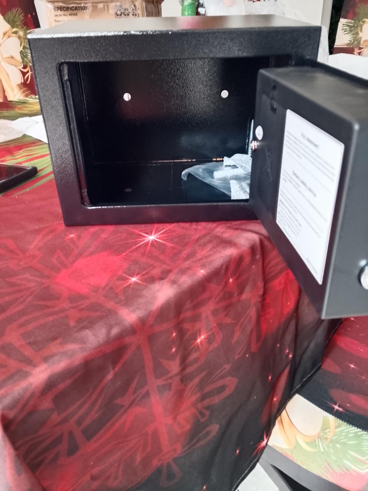 Bonsaii Safe Box with Electronic Keypad, Steel Security Lock Box with Key, 0.23 Cubic Feet, 9.06