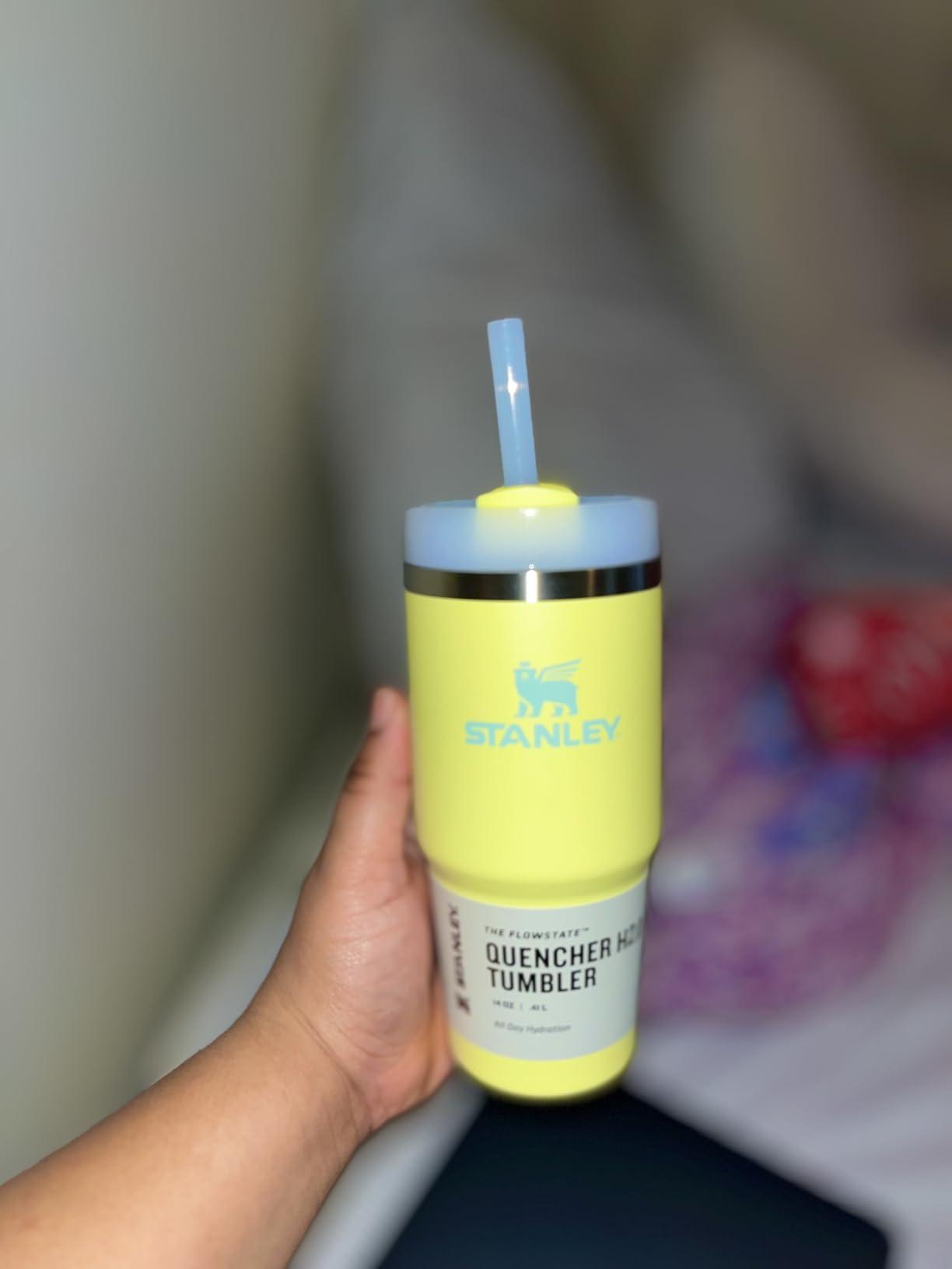 Stanley Quencher H2.0 Tumbler with Straw 14 oz Flowstate 3-Position Lid Cup Holder Compatible for Travel Insulated Stainless Steel Cup BPA-Free Pomelo customer photo 2