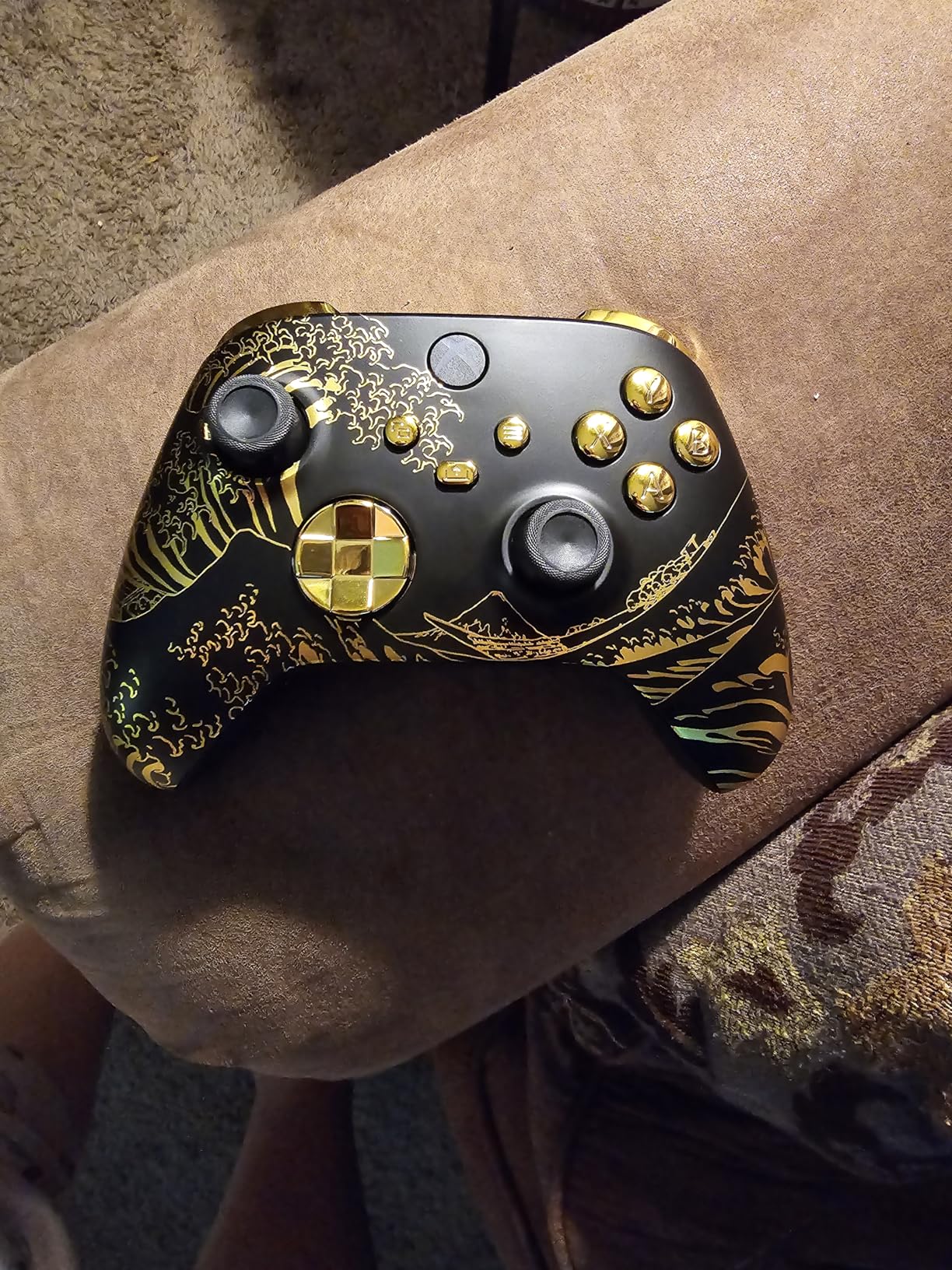 eXtremeRate Replacement Shell for Xbox Series X|S Controller, Personalize Your Control - Custom Front Housing Faceplate for Xbox Wireless Controller - The Great Golden Wave Off Kanagawa customer photo 2