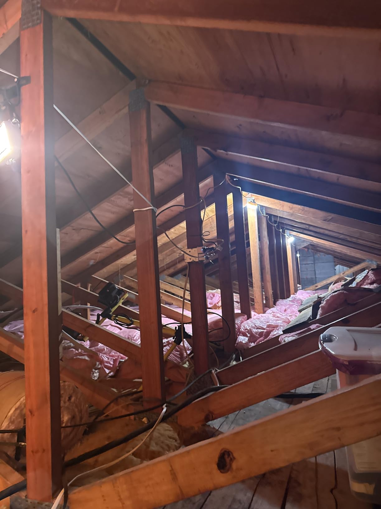 HYPERLITE Construction String Lights: 50FT 5 Bulbs Work Lights with Climbing Hooks - IP65 Waterproof Linkable LED Industrial Temporary Lighting for Construction Sites Attic Crawlspace Renovation customer photo 1