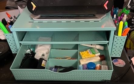 gianotter Desk Organizers and Accessories, Monitor Stand with Drawer and 2 Pen Holder, Desktop Organizer Suitable for Offices and Dormitories (Black) customer photo 2