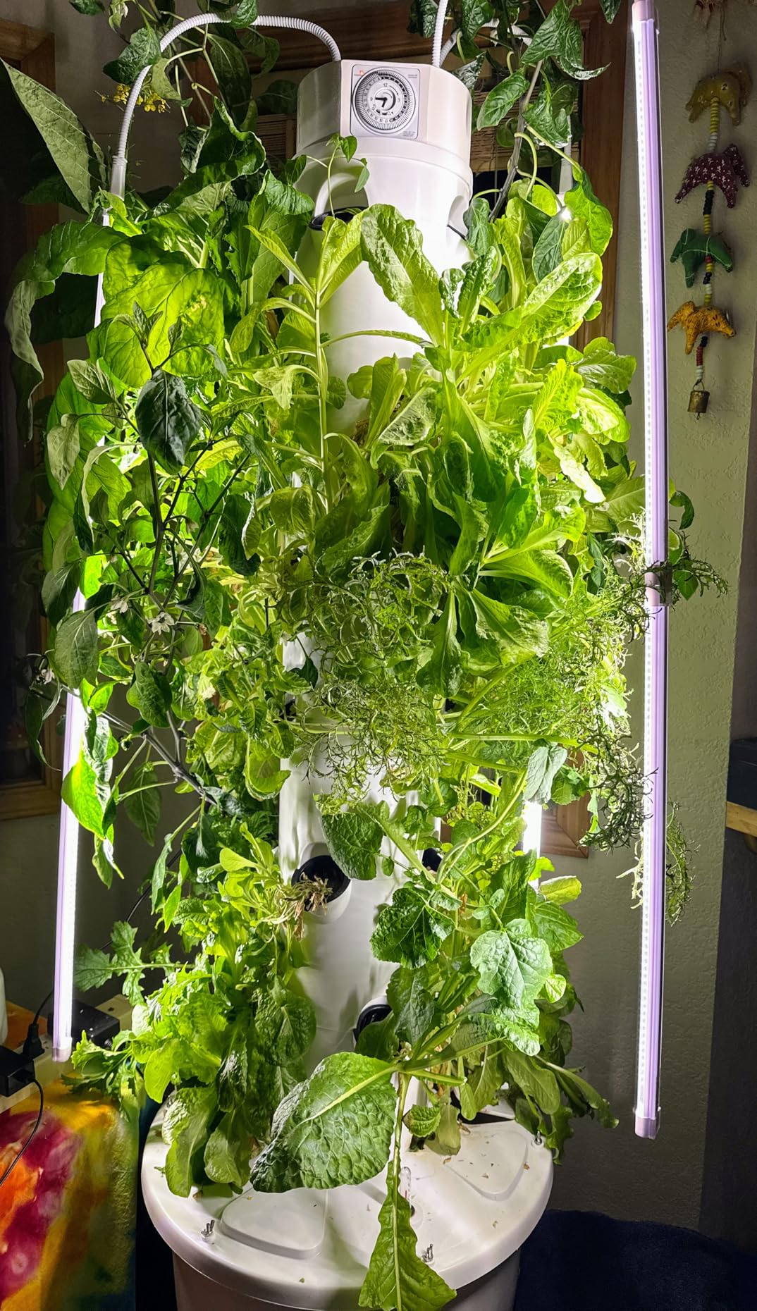 GX Hydroponic Tower | Vertical Planter Tower | Hydroponics Growing System Kit | Food Grade with 24 Net Pots (with LED Grow Lights) customer photo 2