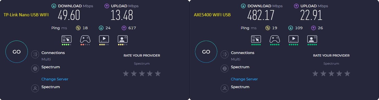 MSI AXE5400 WiFi 6E USB Adapter - WLAN up to 5400 Mbps (6GHz, 5GHz, 2.4GHz Wireless), USB 3.2 Gen 1, MU-MIMO, 2X High-Gain Tri-Band Antennas, Beamforming, WPA3 - Cradle Included customer photo 1