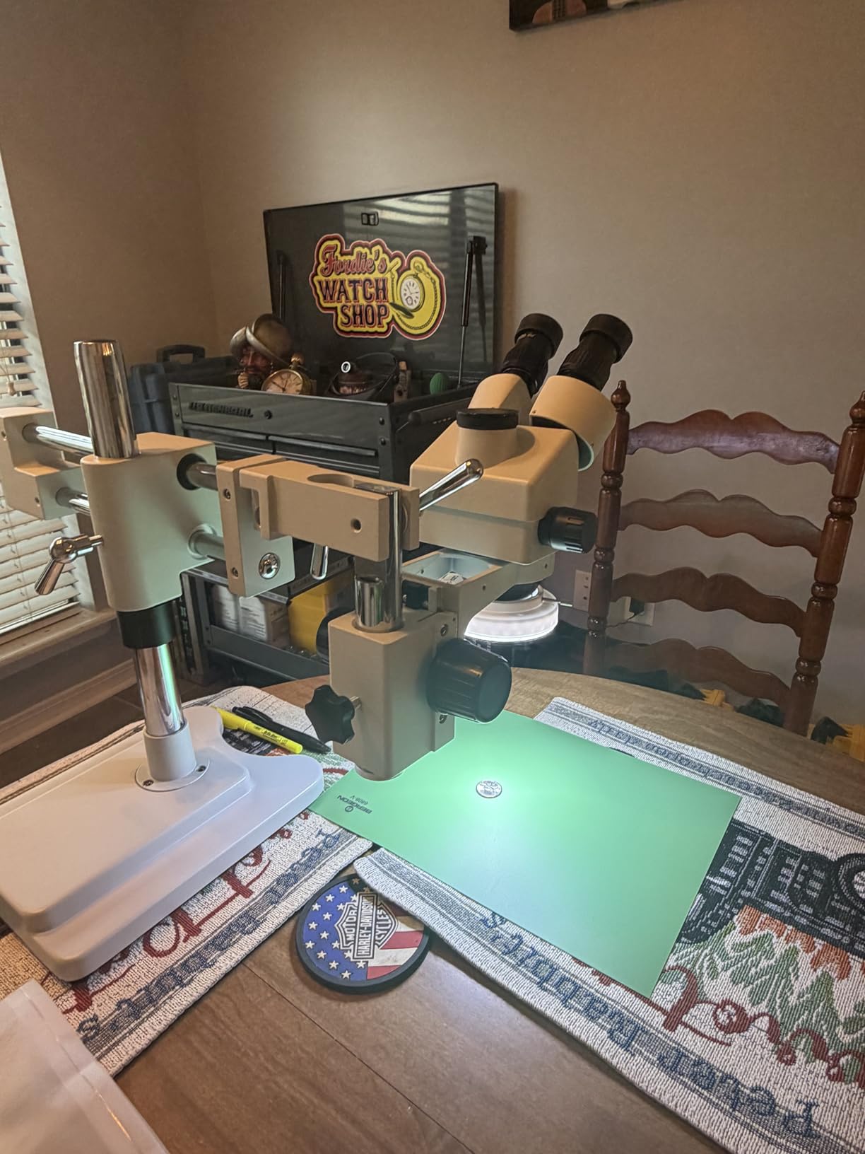 Professional Trinocular Stereo Zoom Microscope, 3.5X-90X Magnification with WF10X Eyepieces, 0.7X-4.5X Zoom Objective and 0.5X & 2.0X Auxiliary Lens, Double-Arm Boom Stand, 56S LED Ring Light customer photo 1