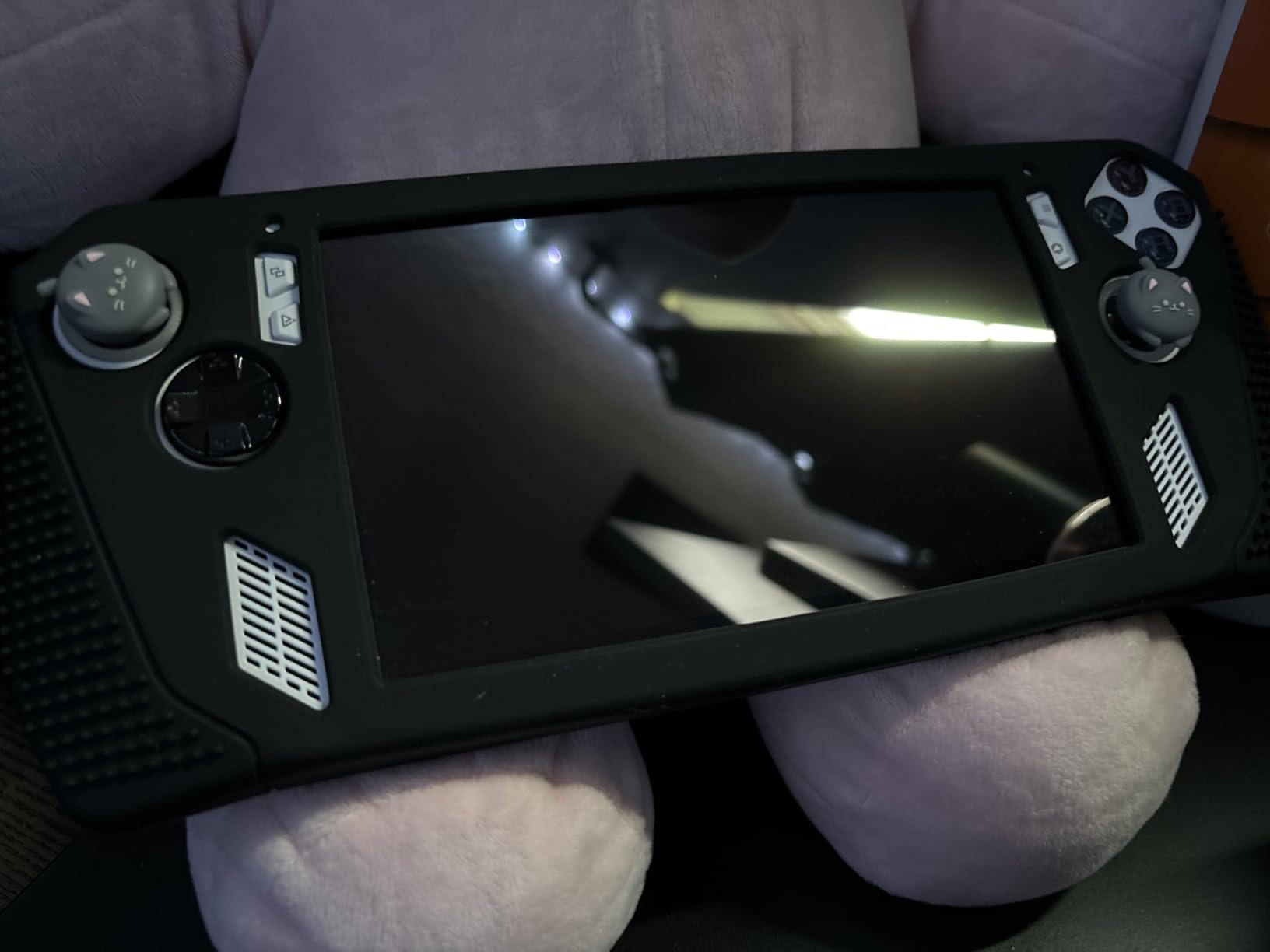 PlayVital Cute Thumb Grip Caps for ROG Ally, Accessories Silicone Joystick Caps Thumbsticks Grips for ROG Ally Console - Cutie Kitty customer photo 1