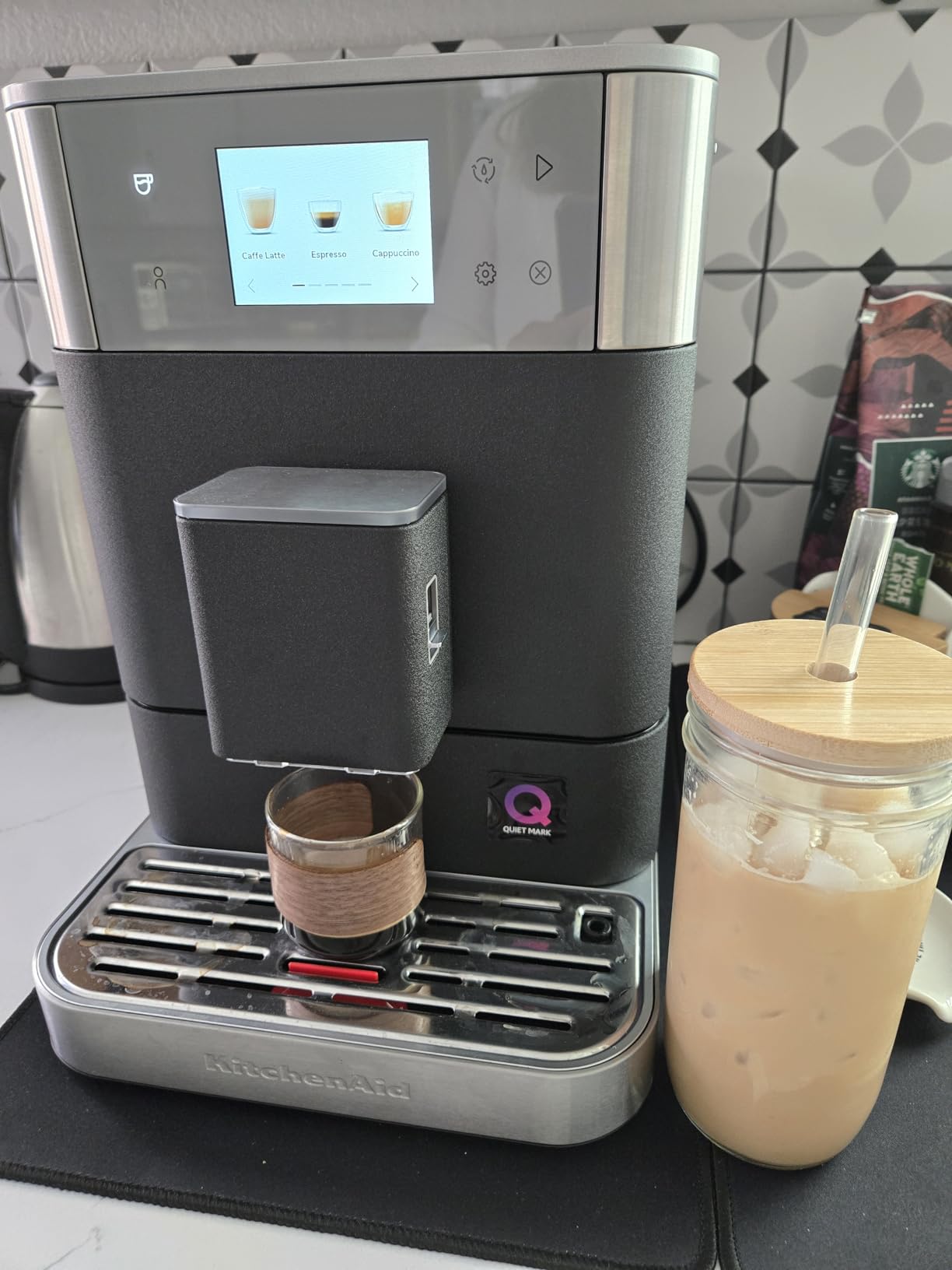 KitchenAid Fully Automatic Espresso Machine KF7 with Milk Attachment, KES8557SX customer photo 1