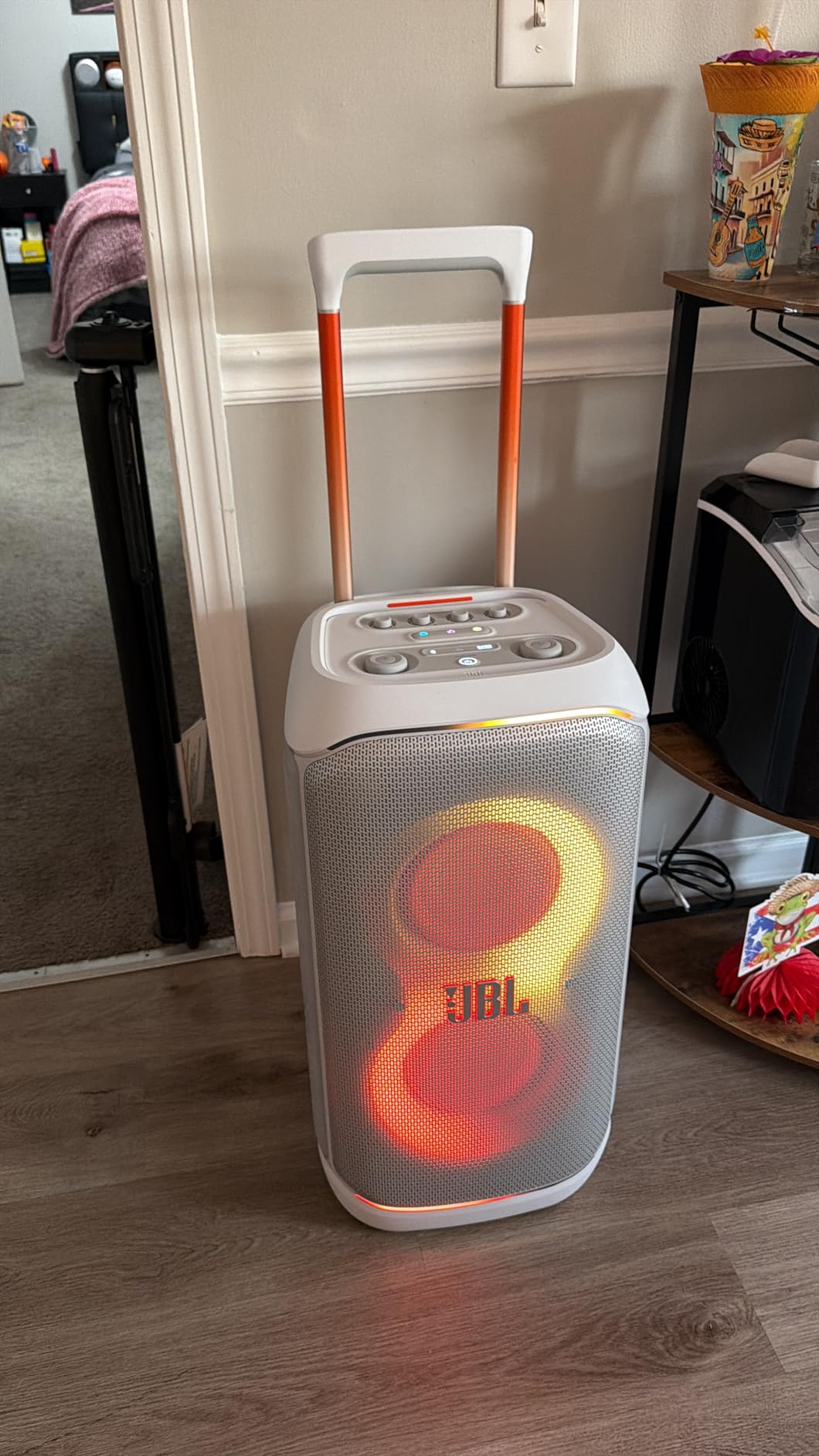 PartyBox Stage 320 - Portable Party Speaker with Telescopic Handle & Wide, Sturdy Wheels, Powerful JBL Pro Sound, Futuristic lightshow, Up to 18 Hours of Play time, Splash Proof (Black) customer photo 2