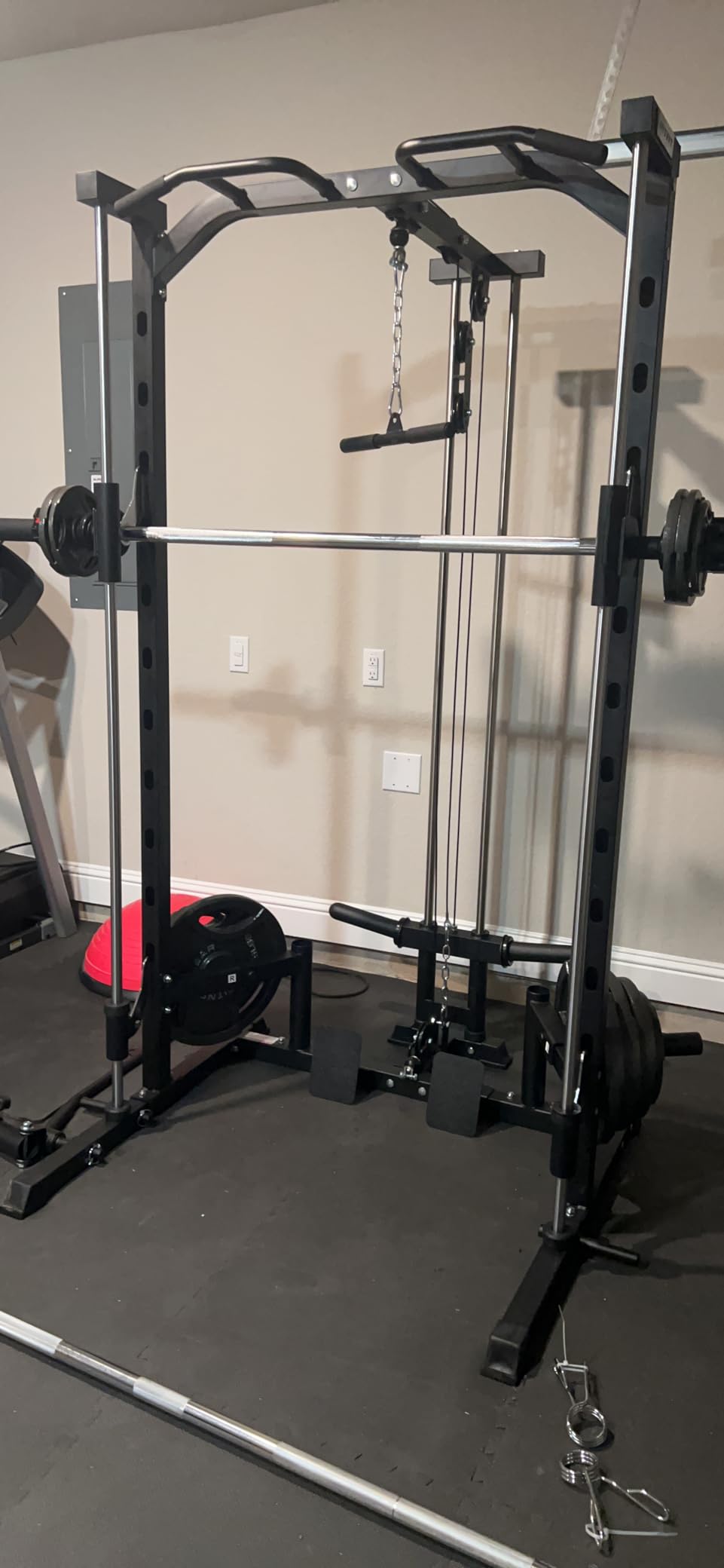 RitFit Smith Machine Power Rack with LAT-Pull Down System, Landmine, Barbell Bar, Plate Storage Pegs and More Training Attachment customer photo 2