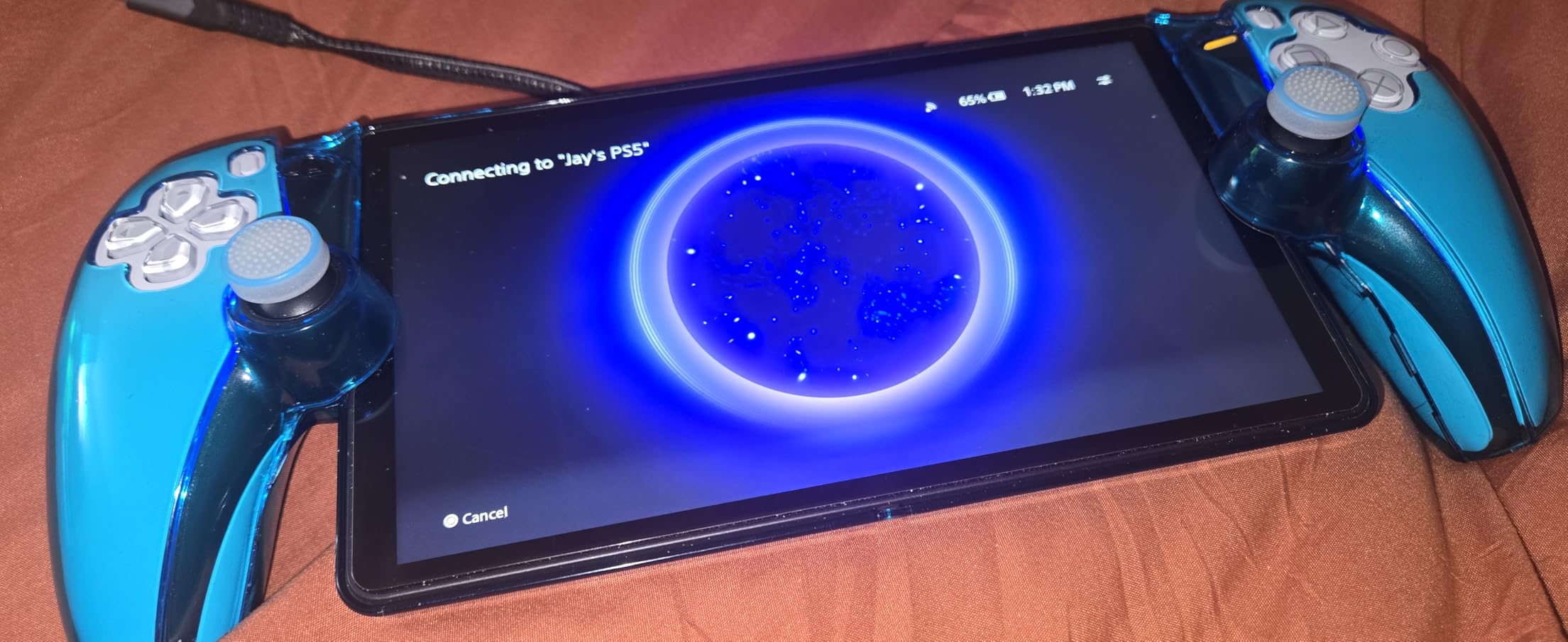 DLseego Thumb Grips Caps for PlayStation Portal, Full Protection Anti-Slip & Anti-Scratch Anti-Fingerprint Protective Cover 4 Thumb Stick Caps for PlayStation Portal Remote Player - Black Blue customer photo 1