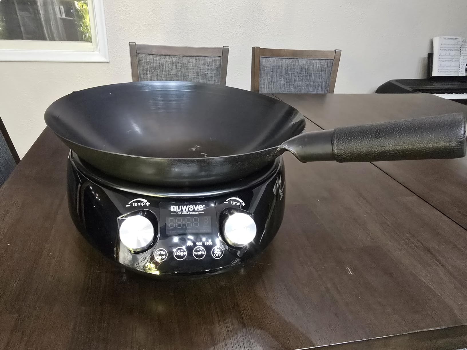 Nuwave Induction Wok, 3 Wattages 600, 900 & 1500, Precise Temp Controls from 100degF to 575degF in 5degF, Infuse Complex Charred Aroma & Flavor, Authentic 14-inch Carbon Steel Wok Included, Wok Hei customer photo 2