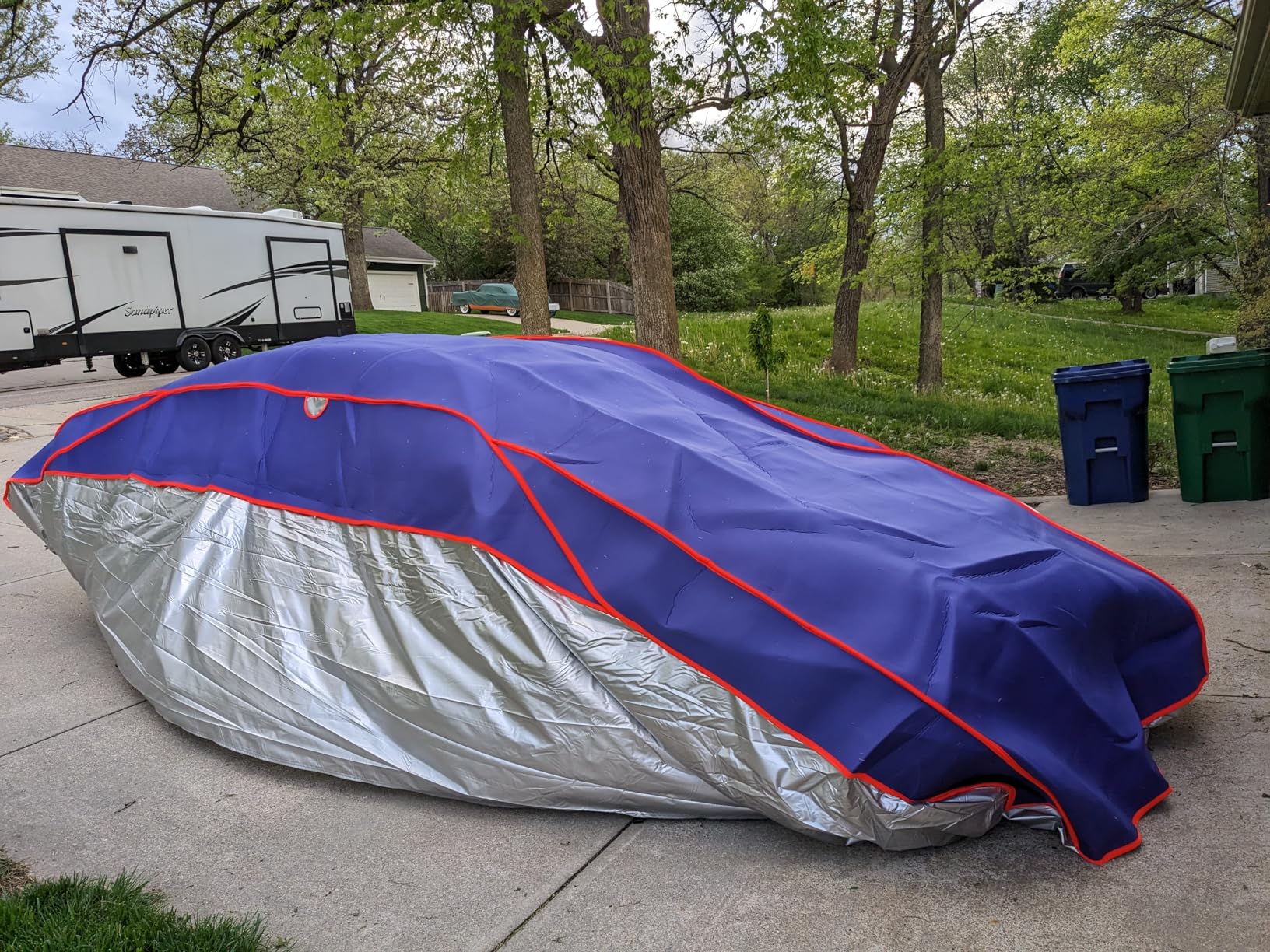 CarsCover Hail Protector Hailstone Car Cover Padded Multi-Layered Full Protection All Weatherproof Waterproof Anti Frost Hail Car Covers (Fit up to 198 inch Long) customer photo 1