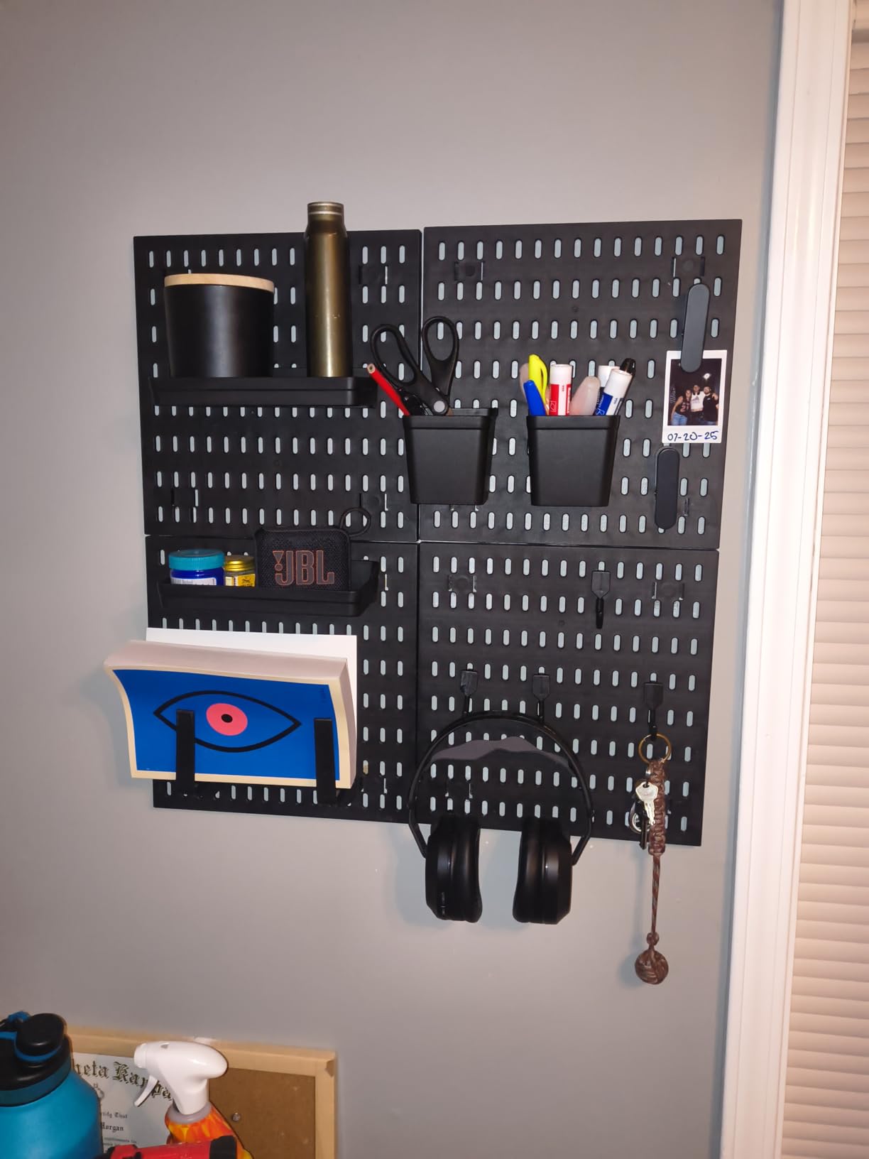 Wall Organizer Peg Board - Elevate And Declutter Your Gaming And Office - Create A Perfectly Structured Space(Black) customer photo 2