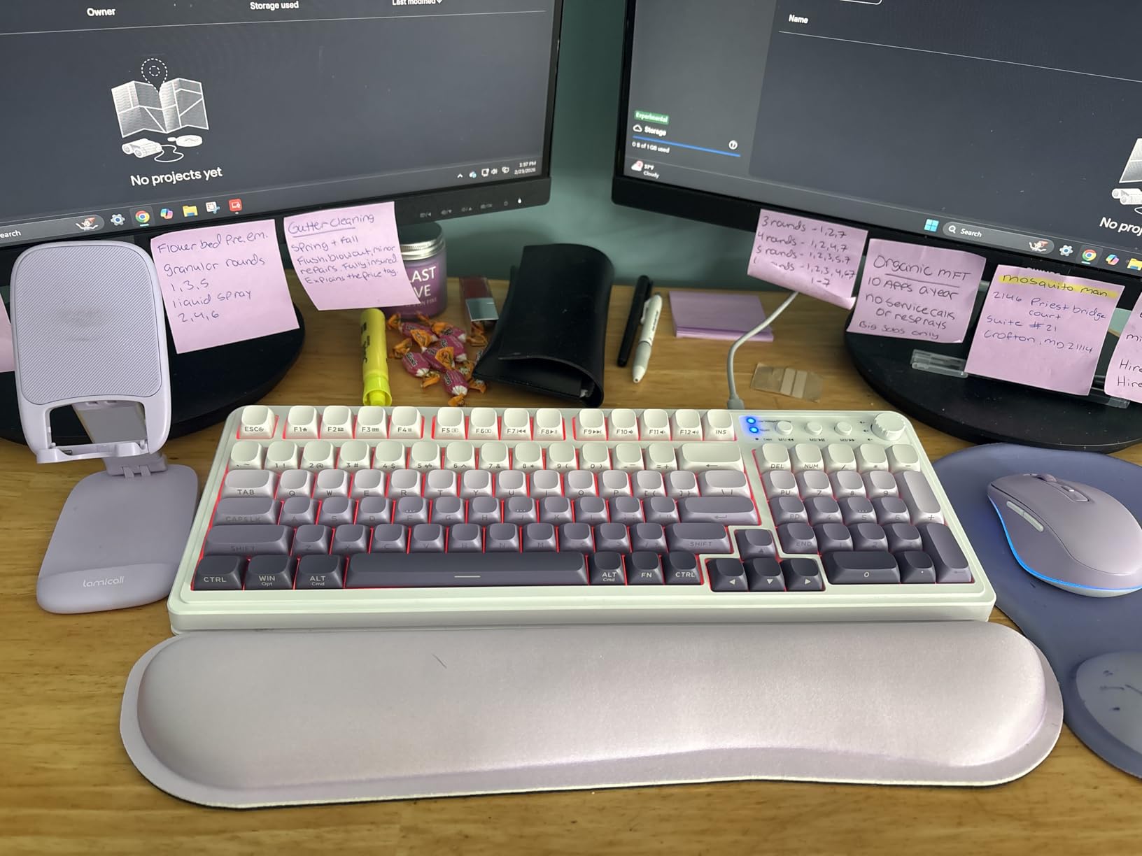 Dapesuom Enlarge Keyboard Wrist Rest, Cute Memory Foam Keyboard Wrist Cushion for Computer Desk Mats Support, Typing Pain Relief Ergonomic Mouse Pad Rests with Non-Slip Base for Gaming, Laptop, Purple customer photo 1