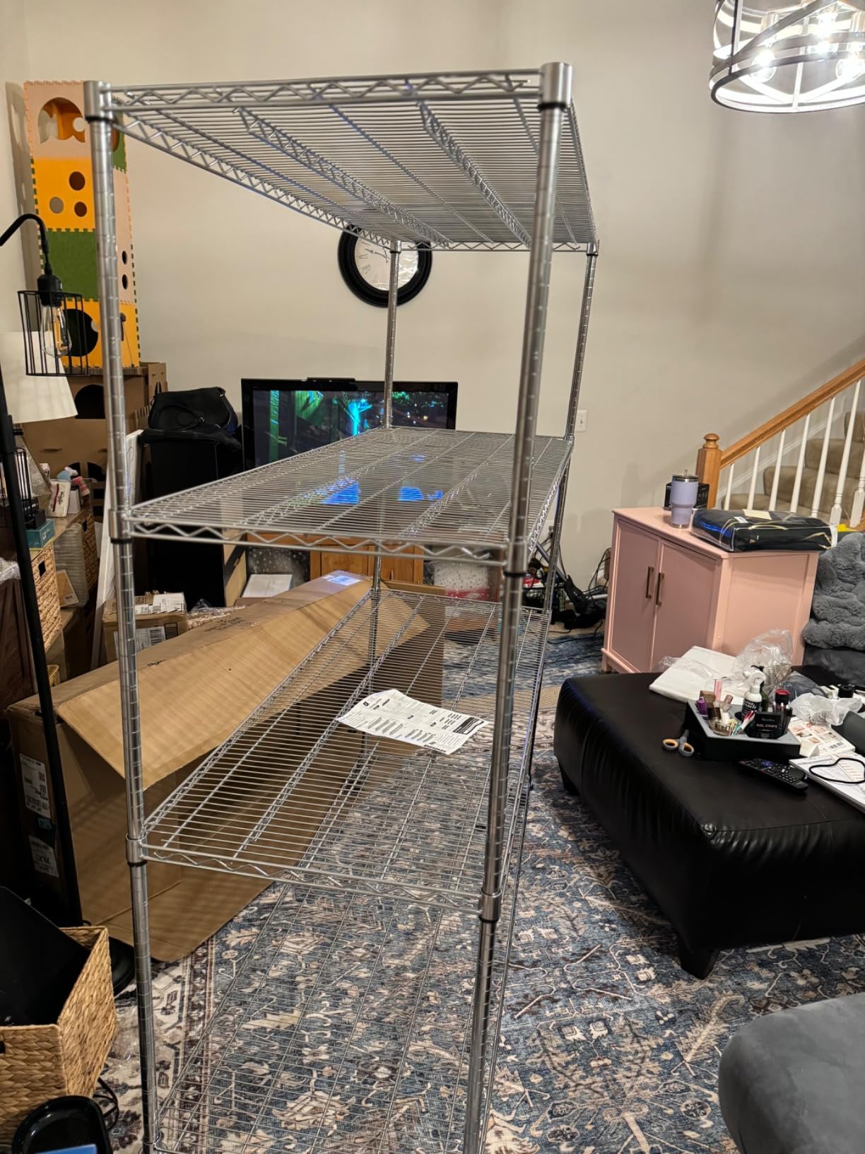 Rengue 4-Tier Heavy Duty Wire Storage Shelves with Wheels, 60