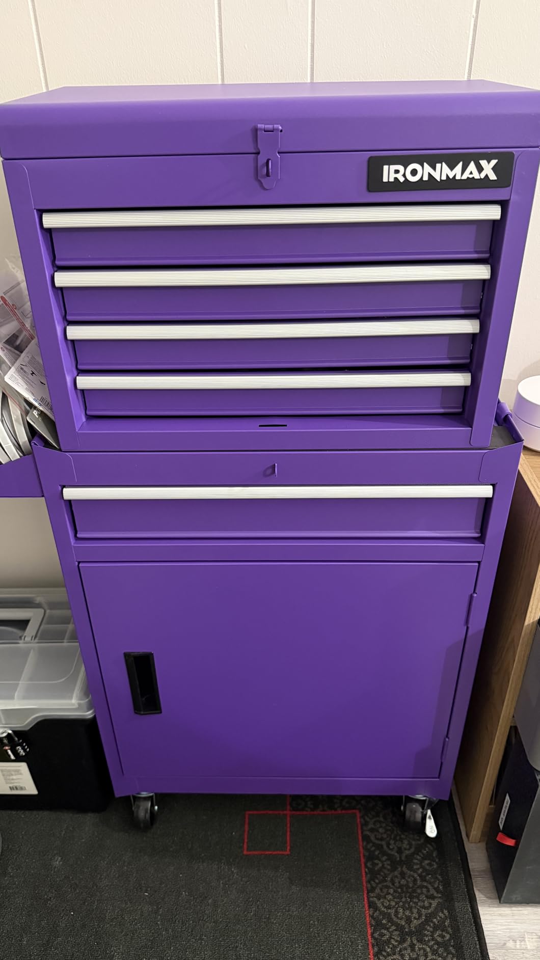 Goplus Tool Chest, 5-Drawer Rolling Cabinet with Detachable Top Toolbox, Lockable Wheels, Lock Bar, Protective Liner & Tool Rack, Metal Storage Cart for Garage Workshop customer photo 2