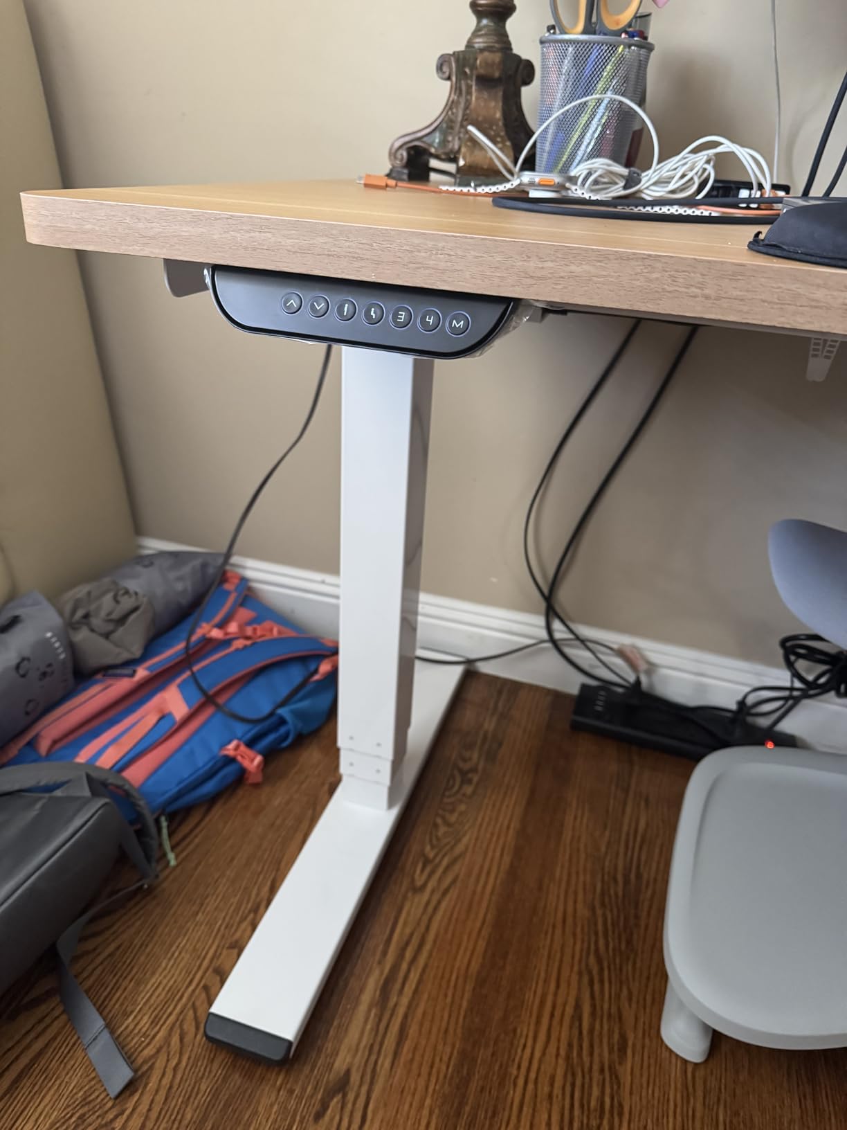 FLEXISPOT E6 MAX Dual Motor 55x28 Inch 3-Stage Heavy Duty Standing Desk, 330lbs Weight Capacity, Height Adjustable Desk w/Cable Management & Wheels (Seamless Special Walnut Desktop + Black Frame) customer photo 2