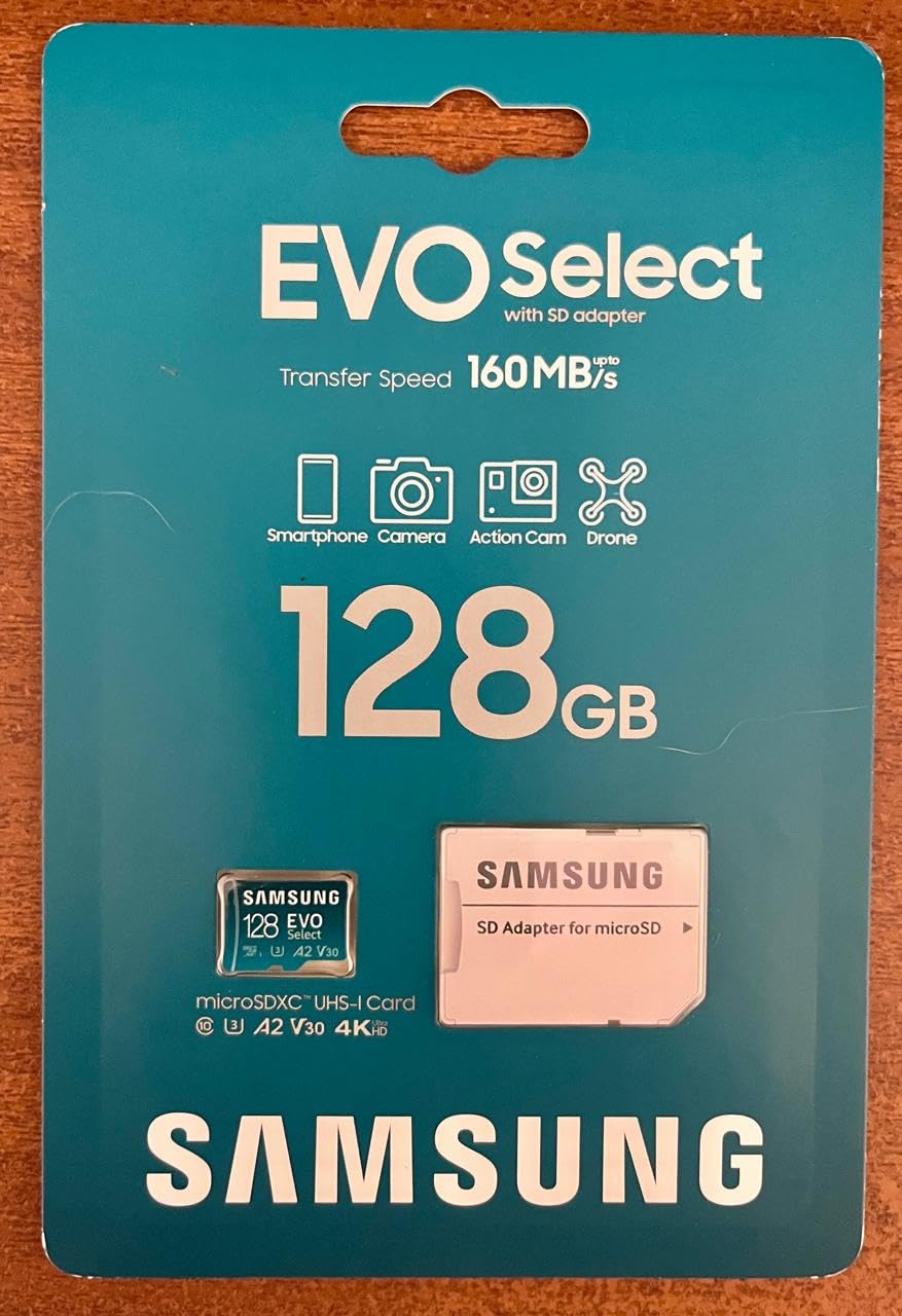 Samsung EVO Select microSD Memory Card + Adapter, 128GB microSDXC, Up-to 160 MB/s, 4K UHD, UHS-I, C10, U3, V30, A2, for Mobile Phone, Smartphones, Nintendo-Switch, and Tablets (MB-ME128SA/AM) customer photo 2