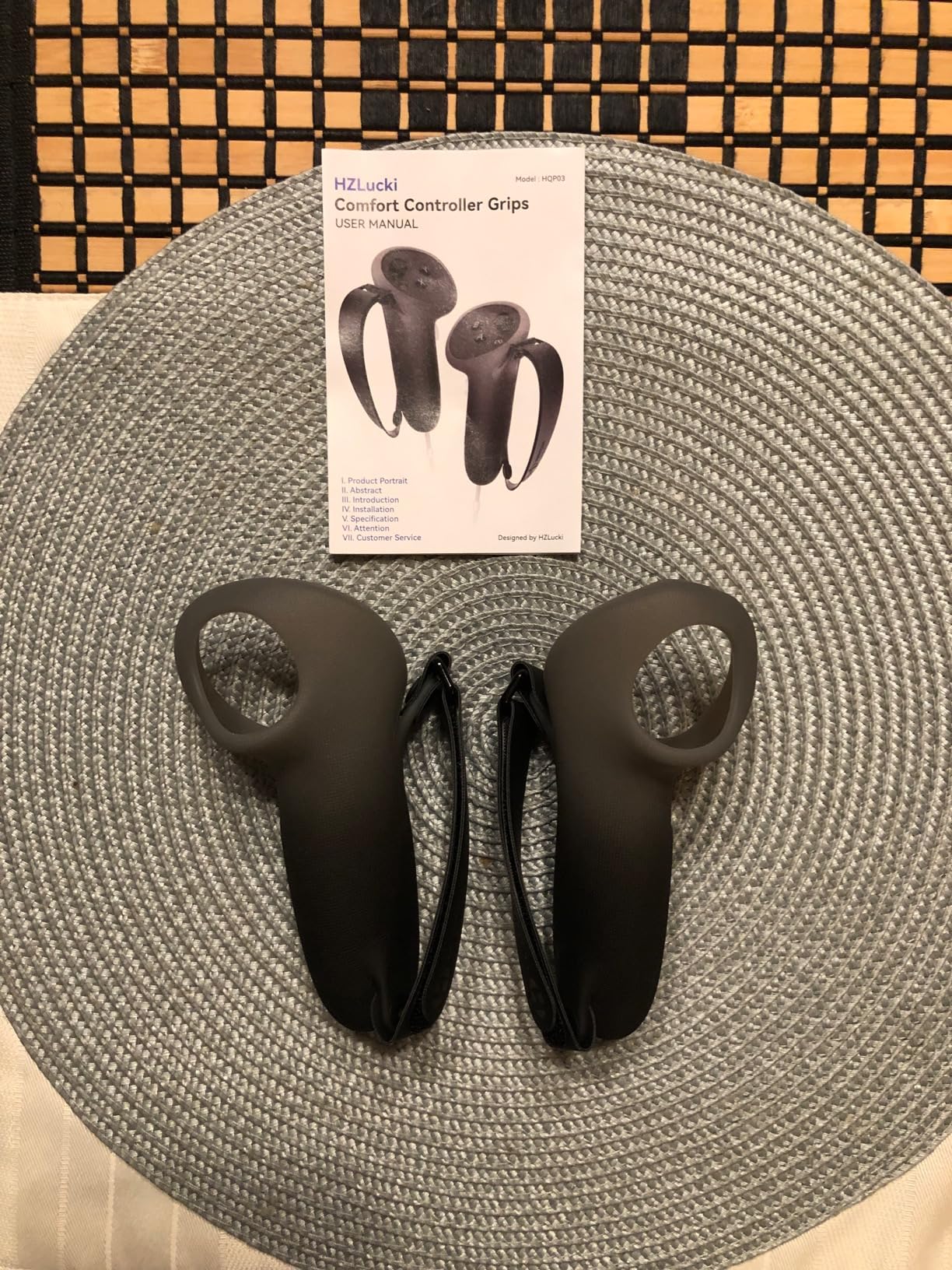 HZLucki Upgraded Controller Grips Compatible with Meta Quest 3S/Quest 3 Accessories, Extended Gradient Silicone Controller Strap, Widened Adjustable Knuckle Straps Fits Most Hands (Black) customer photo 1