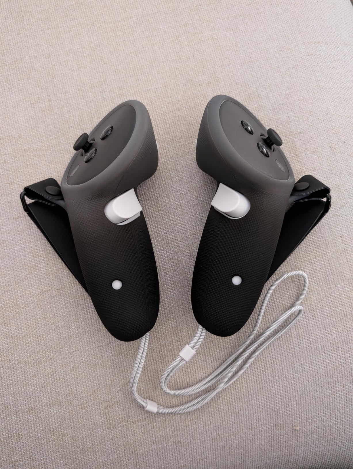 HZLucki Upgraded Controller Grips Compatible with Meta Quest 3S/Quest 3 Accessories, Extended Gradient Silicone Controller Strap, Widened Adjustable Knuckle Straps Fits Most Hands (Black) customer photo 2