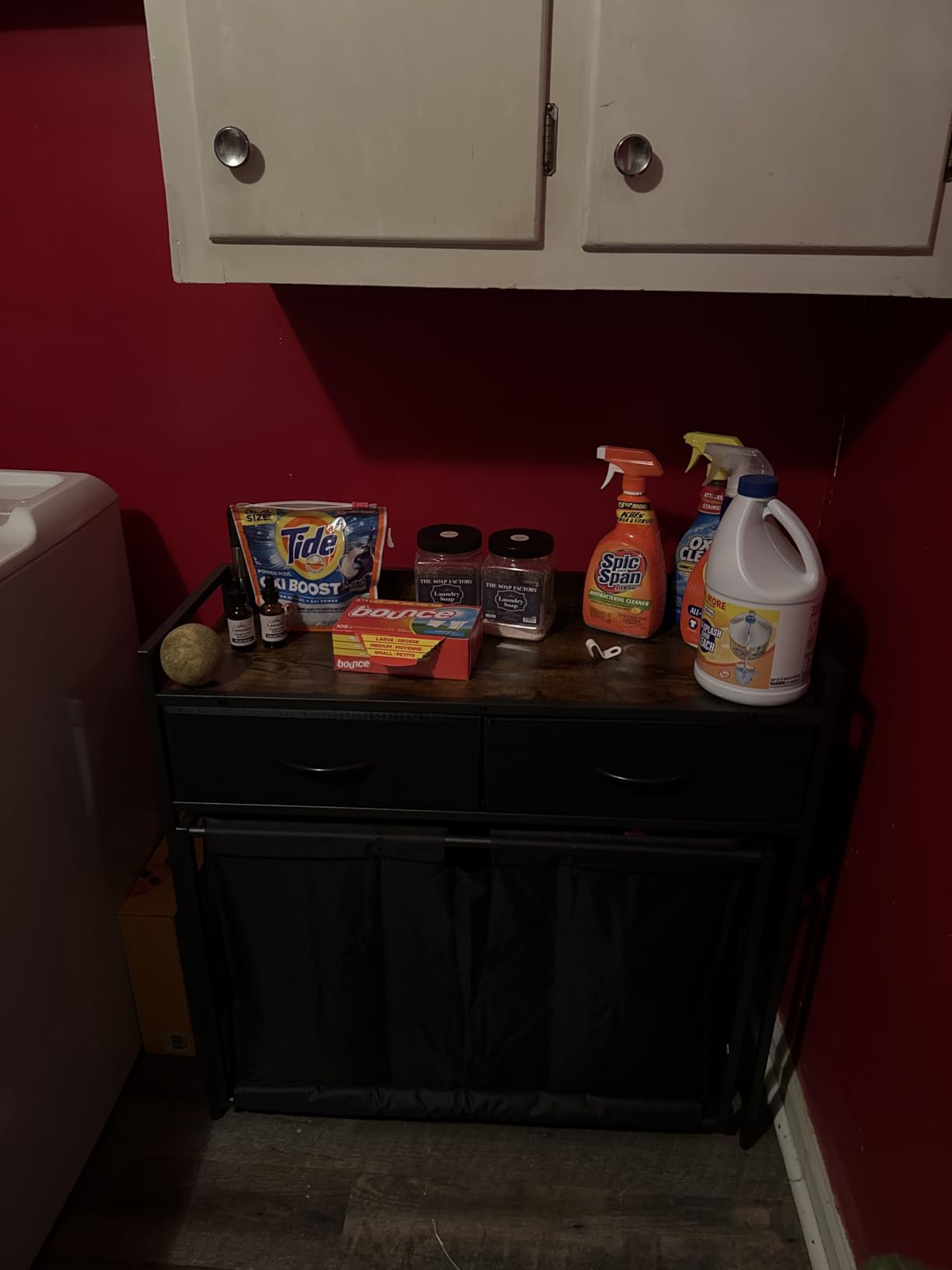 L Shaped Laundry Hamper Laundry Basket with 3 Section Pull-Out Rolling Bags & 3-Tier Storage Shelf, Laundry Sorter for Organization and Storage with 2 Drawers for Laundry Room customer photo 1