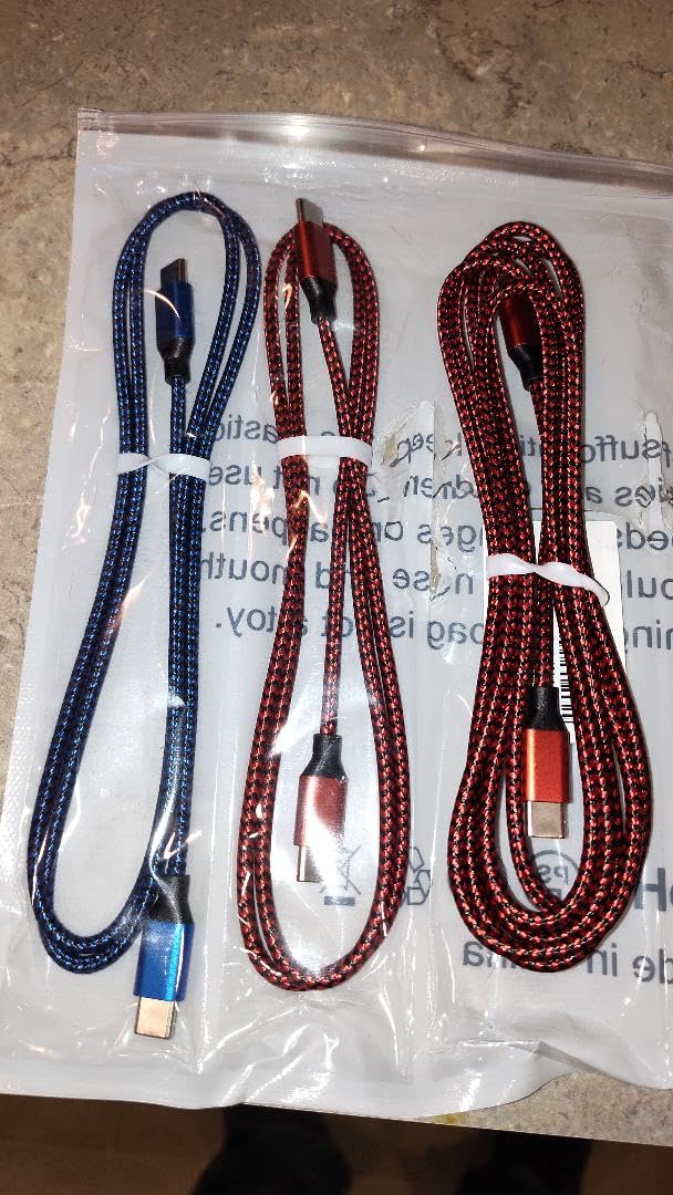 USB C to USB C Cable Nylon Braided 60W Fast Charging USB Type C Cable for iPhone 17/16/15, MacBook, iPad, Samsung S25/S24/23 customer photo 1