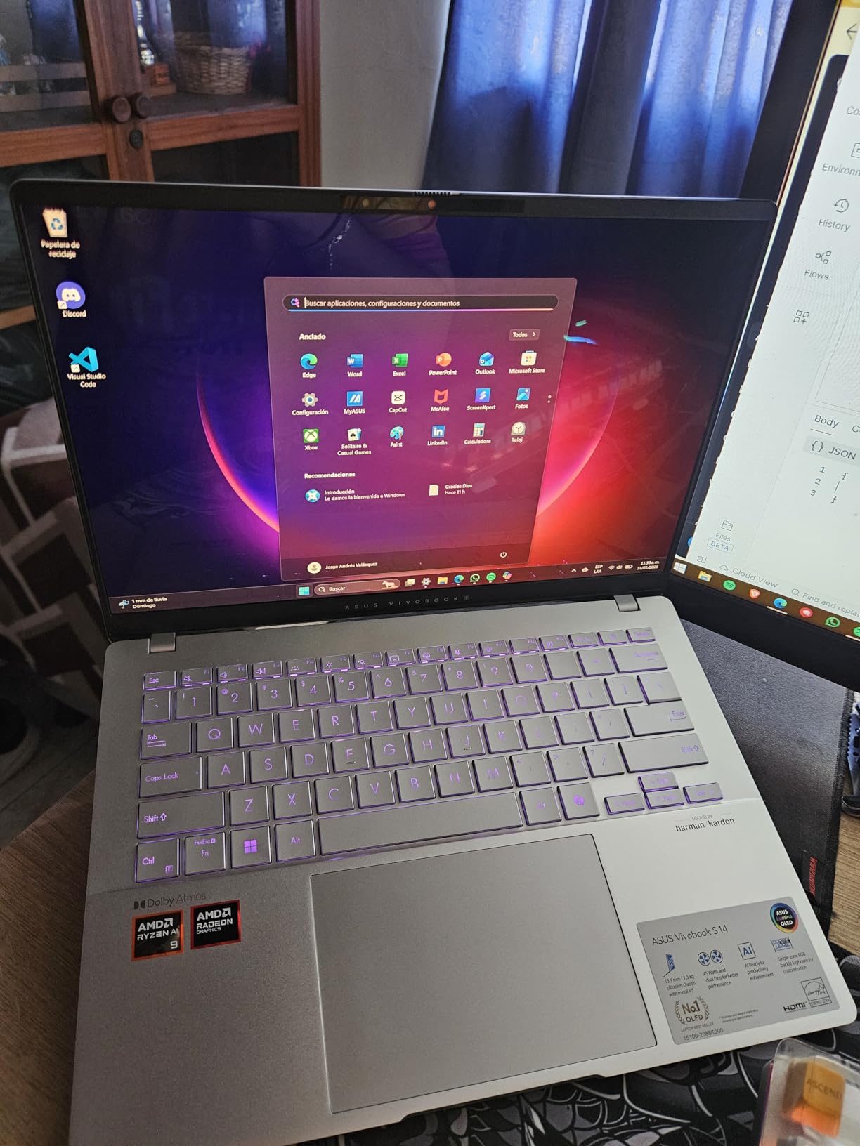 ASUS Vivobook S 14 OLED Slim Laptop, AMD Ryzen AI 9 365 (10 Cores), 24GB, 1TB SSD, Customizable RGB Keyboard, Cool Silver customer photo 1
