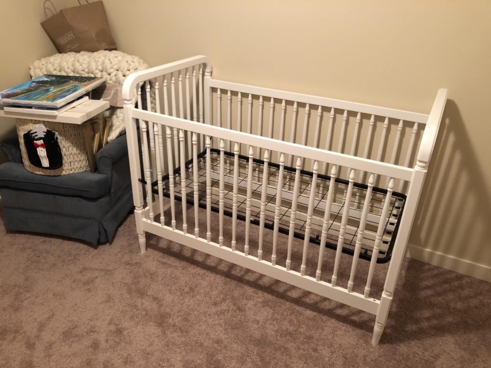 Namesake Liberty 3-in-1 Convertible Spindle Crib with Toddler Bed Conversion Kit in Natural Walnut, Greenguard Gold and FSC Certified customer photo 1