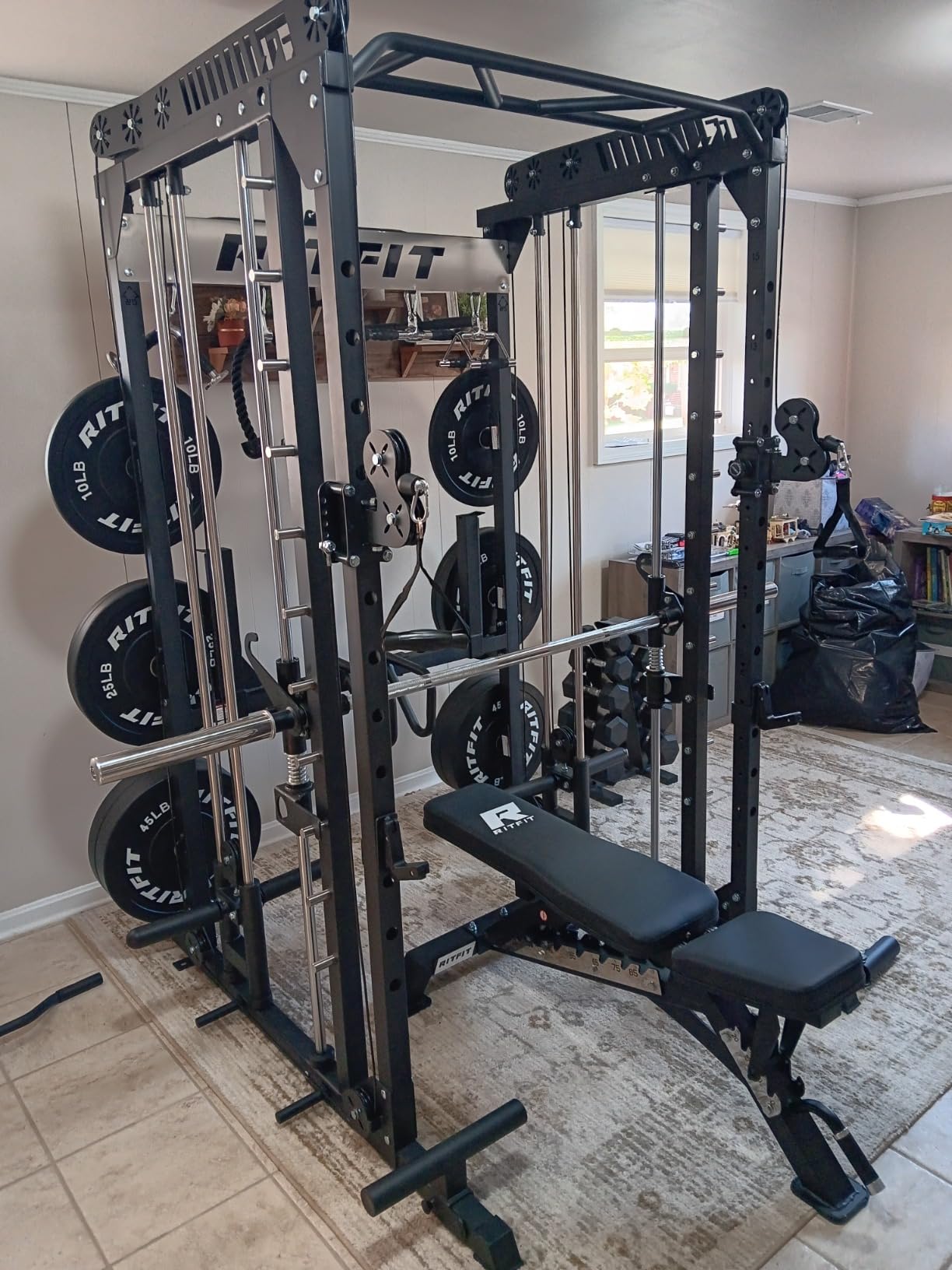 RitFit M1 Pro Smith Machine with Cable Crossover System, Multi-Function Squat Rack Power Cage for Home Gym, Power Rack and Packages customer photo 2