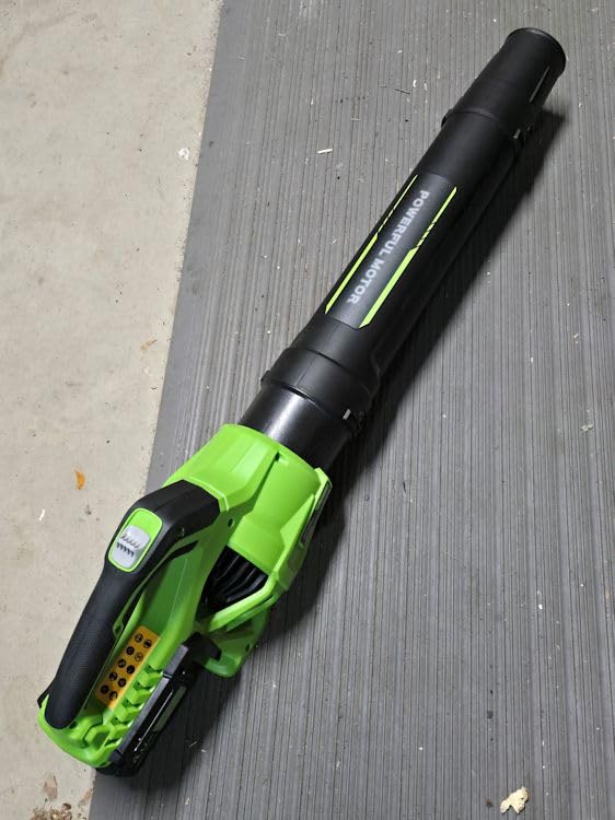 Leaf Blower Cordless with 2 x 3.0Ah Battery and Charger, 780CFM 260MPH Electric Blower with 2 Speeds, 20V Handheld Leaf Cleaner for Lawn Care, Blowing Leaves, Dust, Snow, Gravel for Patio, Yard, Green customer photo 1
