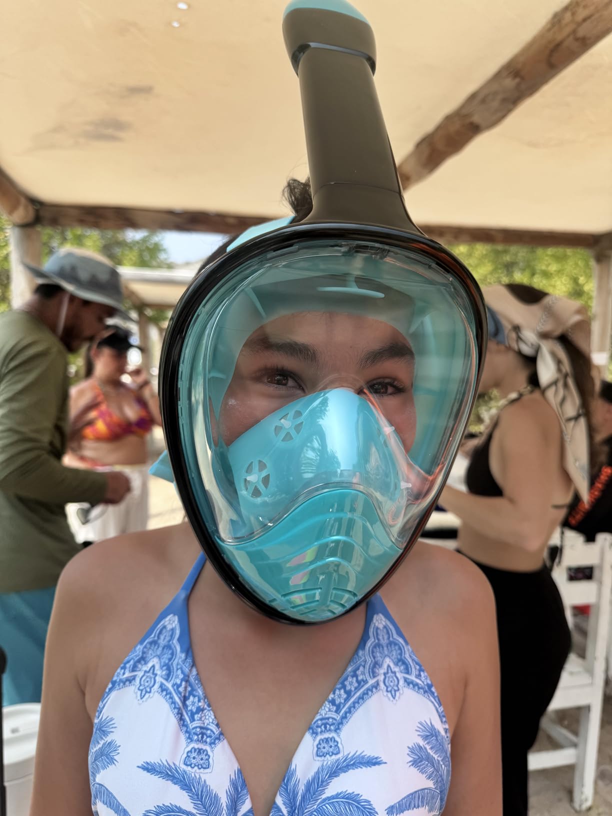 QingSong Full Face Snorkel Mask for Adults, Snorkeling Gear with Camera Mount, 180 Degree Panoramic View Snorkel Set Anti-Fog Anti-Leak customer photo 1