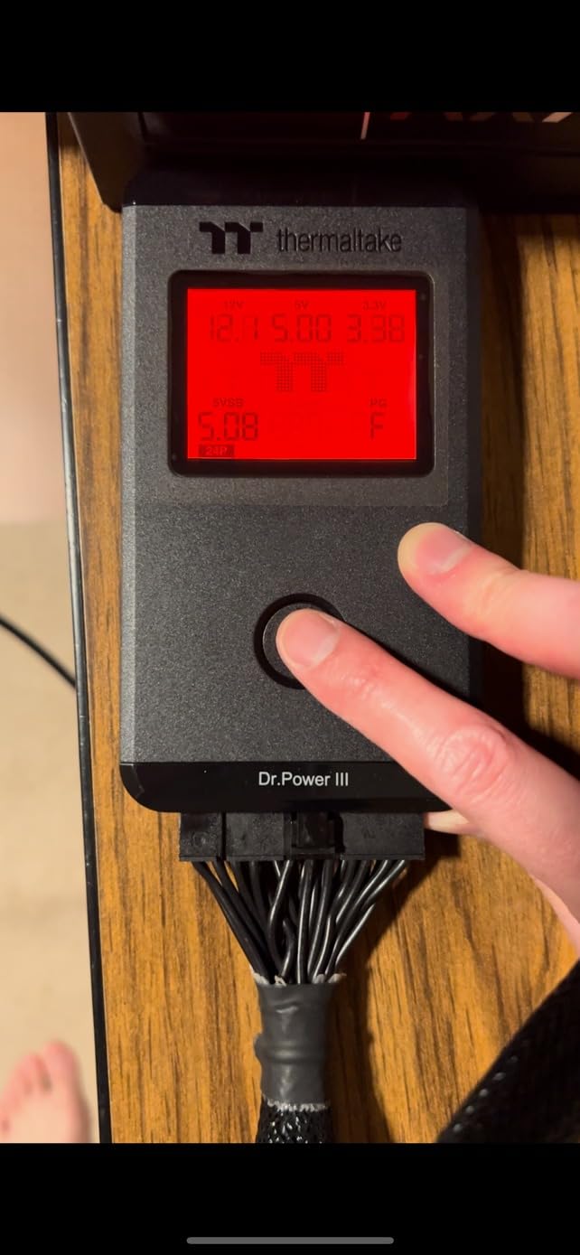 Thermaltake Dr. Power III ATX Power Supply Tester/Support up to ATX12V v3.1 with PCIe 12+4pin Connector/Voltage Output for +12V, +5V, +3.3V, and +5Vsb, AC-069-OO1NAN-A1 customer photo 1