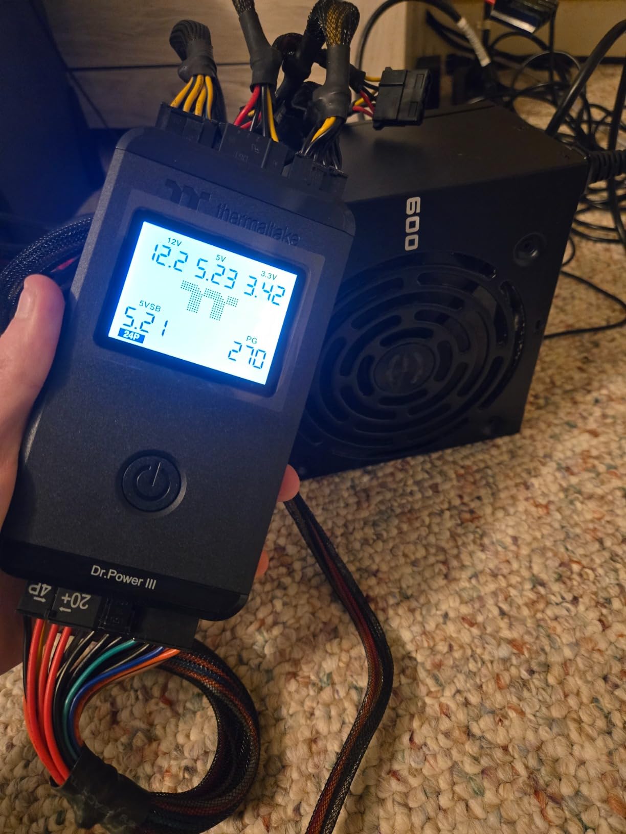 Thermaltake Dr. Power III ATX Power Supply Tester/Support up to ATX12V v3.1 with PCIe 12+4pin Connector/Voltage Output for +12V, +5V, +3.3V, and +5Vsb, AC-069-OO1NAN-A1 customer photo 2