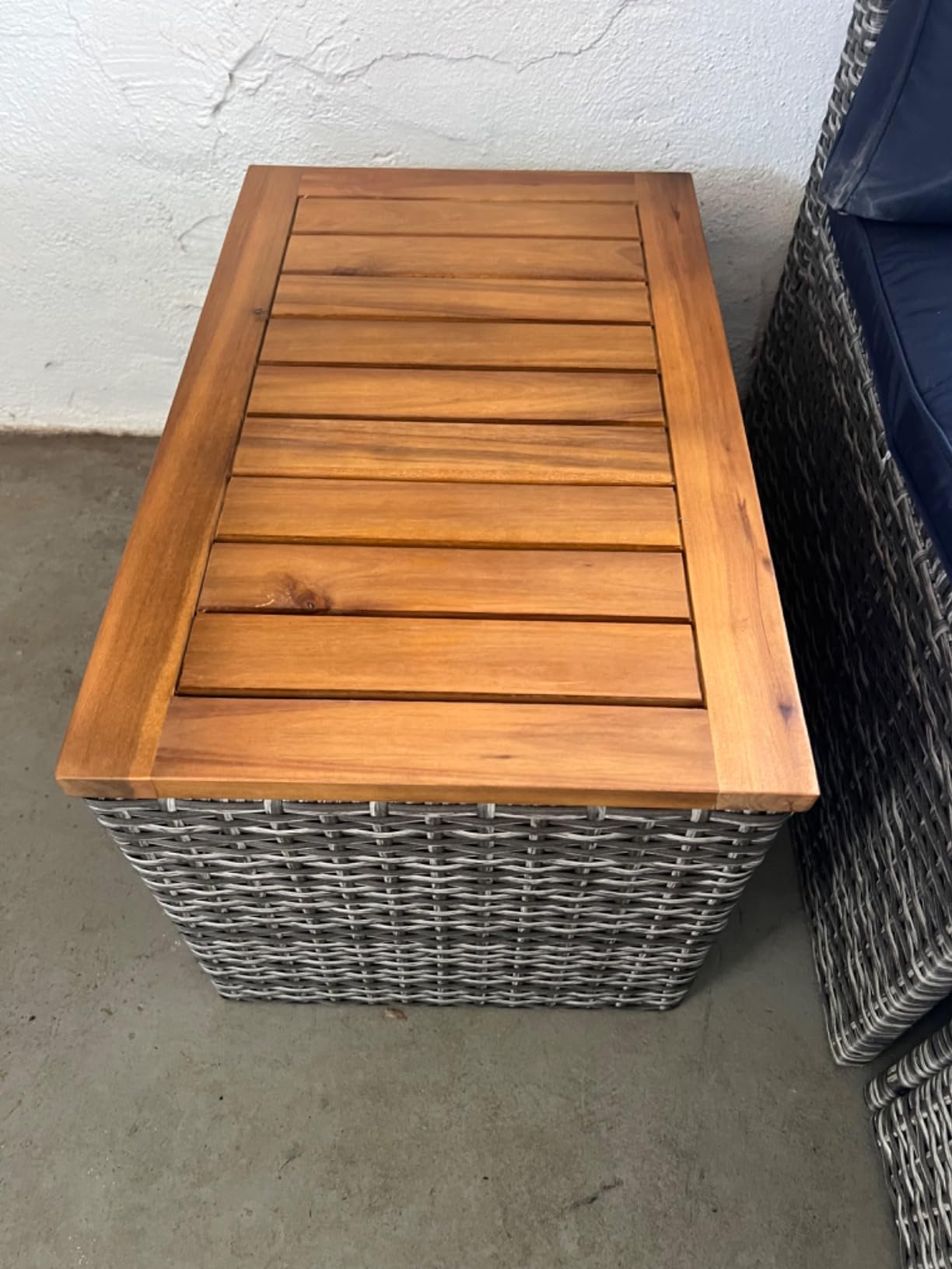 Flamaker Outdoor Rattan Daybed with 2 Side Tables, Multifunctional Wicker Patio Sofa with Storage Ottoman, Cushions, Sunbed Wicker Furniture Chaise Lounge Chair for Backyard Porch Poolside(Beige) customer photo 1