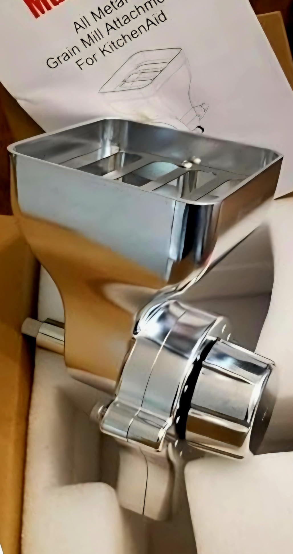 All Metal Grain Mill Attachment For Kitchenaid Stand Mixer, 12 Levels Flour Mill Grinder for Home, Fit for Grinding Wheat, Corn, Oats, Buckwheat,Millet and Other Cereals customer photo 1