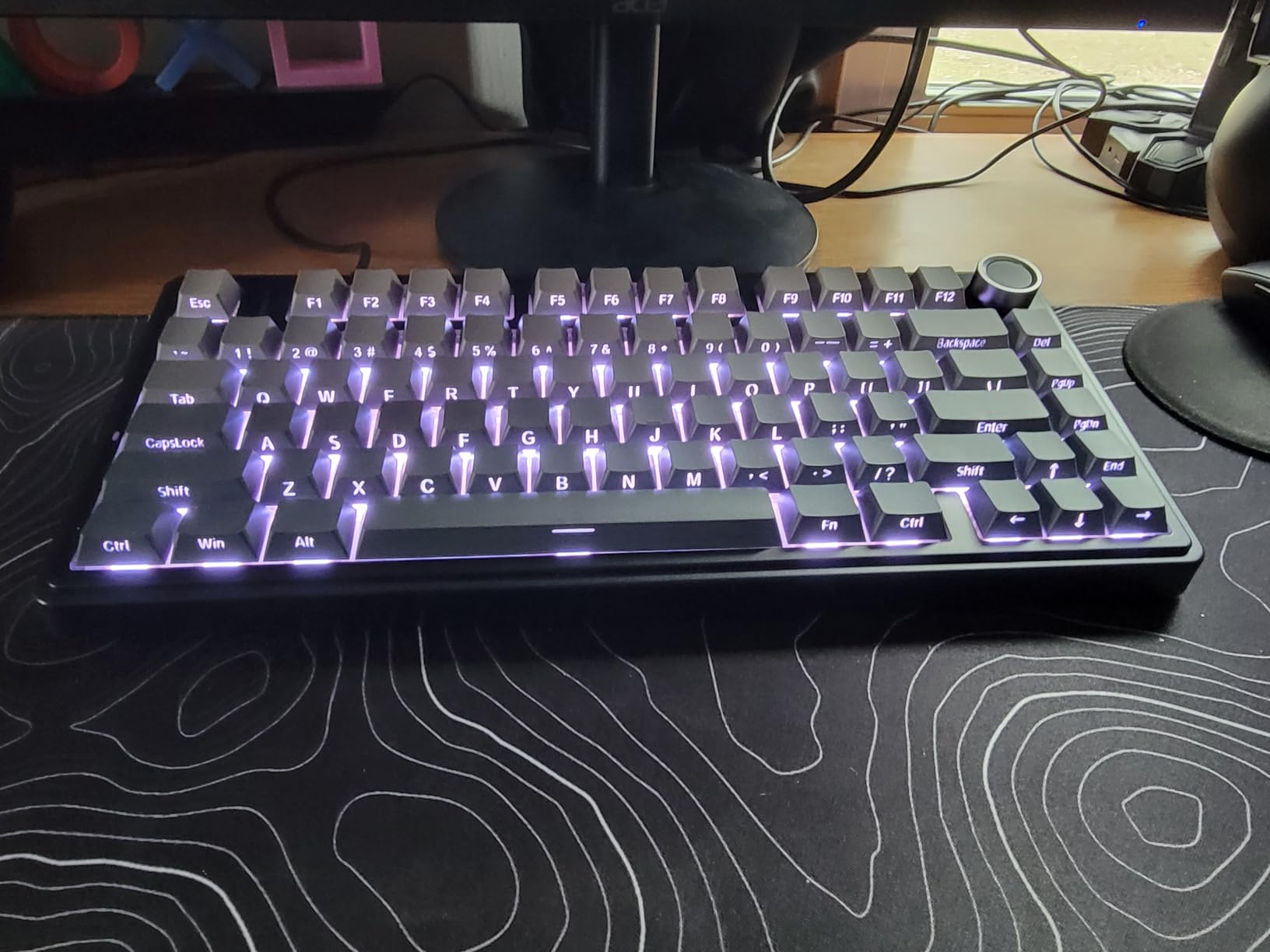AULA F75 Pro Wireless Mechanical Keyboard,75% Hot Swappable Custom Keyboard with Knob,RGB Backlit,Pre-lubed Reaper Switches,Side Printed PBT Keycaps,2.4GHz/USB-C/BT5.0 Mechanical Gaming Keyboards customer photo 1