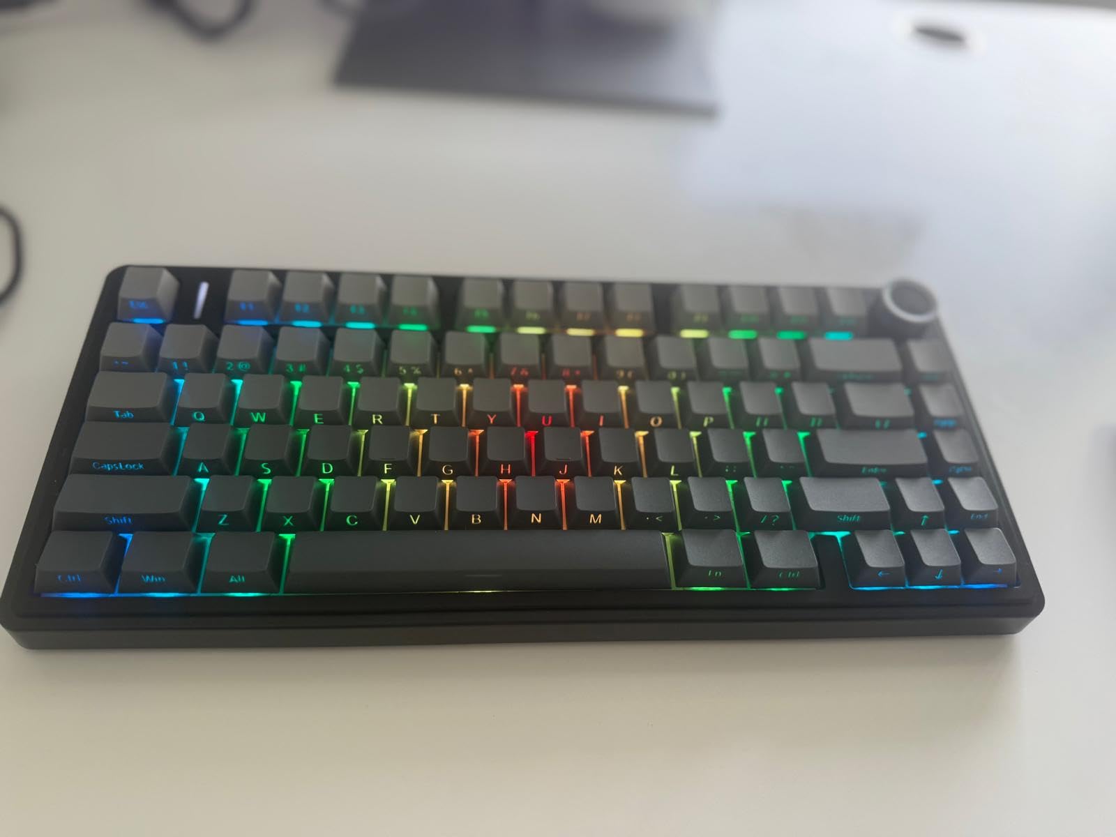 AULA F75 Pro Wireless Mechanical Keyboard,75% Hot Swappable Custom Keyboard with Knob,RGB Backlit,Pre-lubed Reaper Switches,Side Printed PBT Keycaps,2.4GHz/USB-C/BT5.0 Mechanical Gaming Keyboards customer photo 2