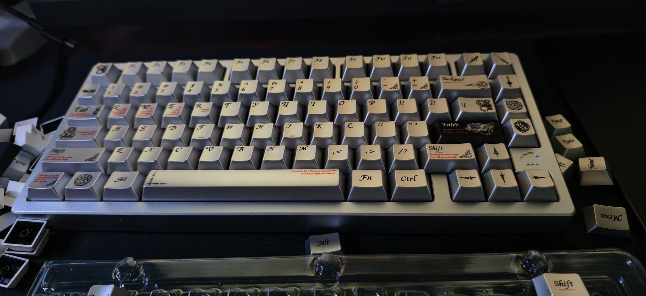 Womier Double Shot PBT Keycaps Set 138 Keys, Cherry Profile Custom Keycaps 60 65 75 100 Percent for 61/64/68/84/87/100/104/108 Retro Gaming Mechanical Keyboard, Brown Gray customer photo 2