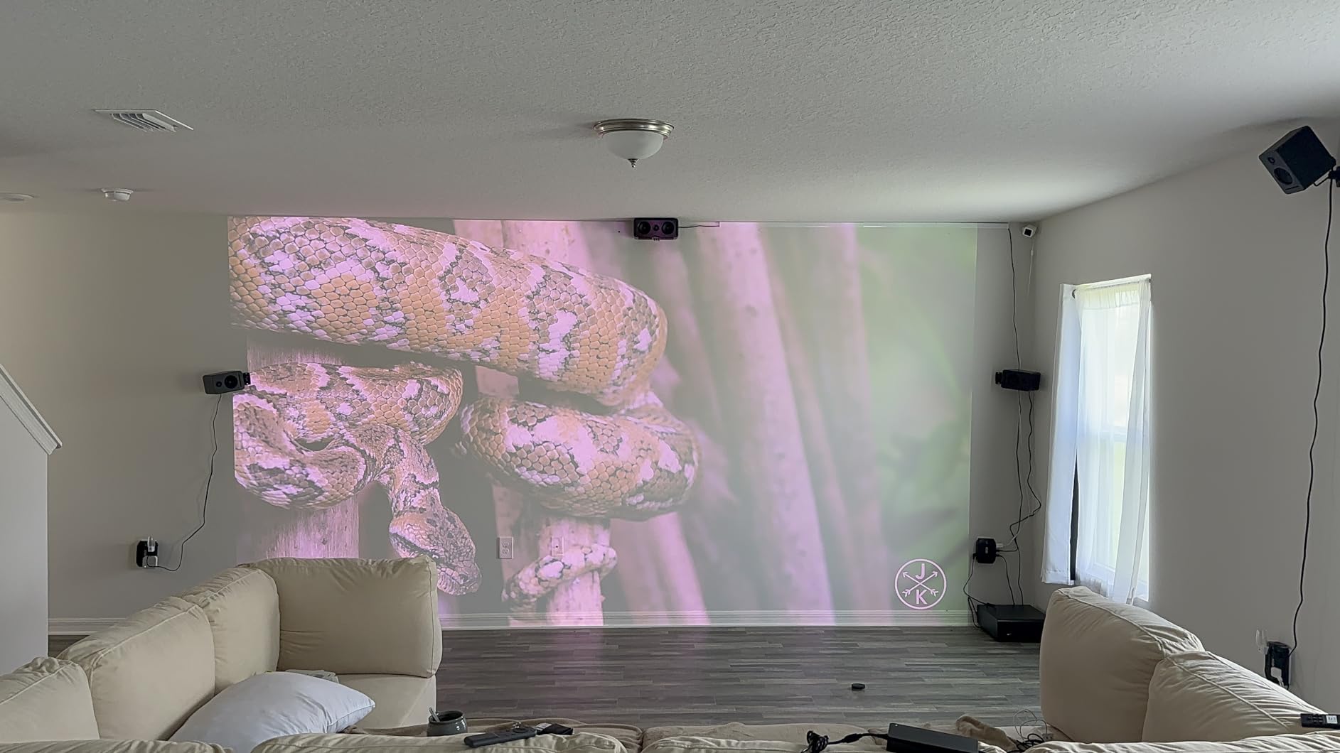 JMGO N1S Ultra 4K Triple Laser Projector with WiFi and Bluetooth, 2800 ISO Lumens, Google TV, 360° Sensorless Picture Correction, 300