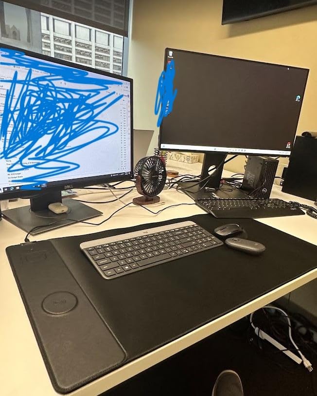 TopMade Wireless Charging Mouse Pad, Waterproof Gaming Mousepad with Ultra-Smooth Surface, Non-Slip Base, 31.5