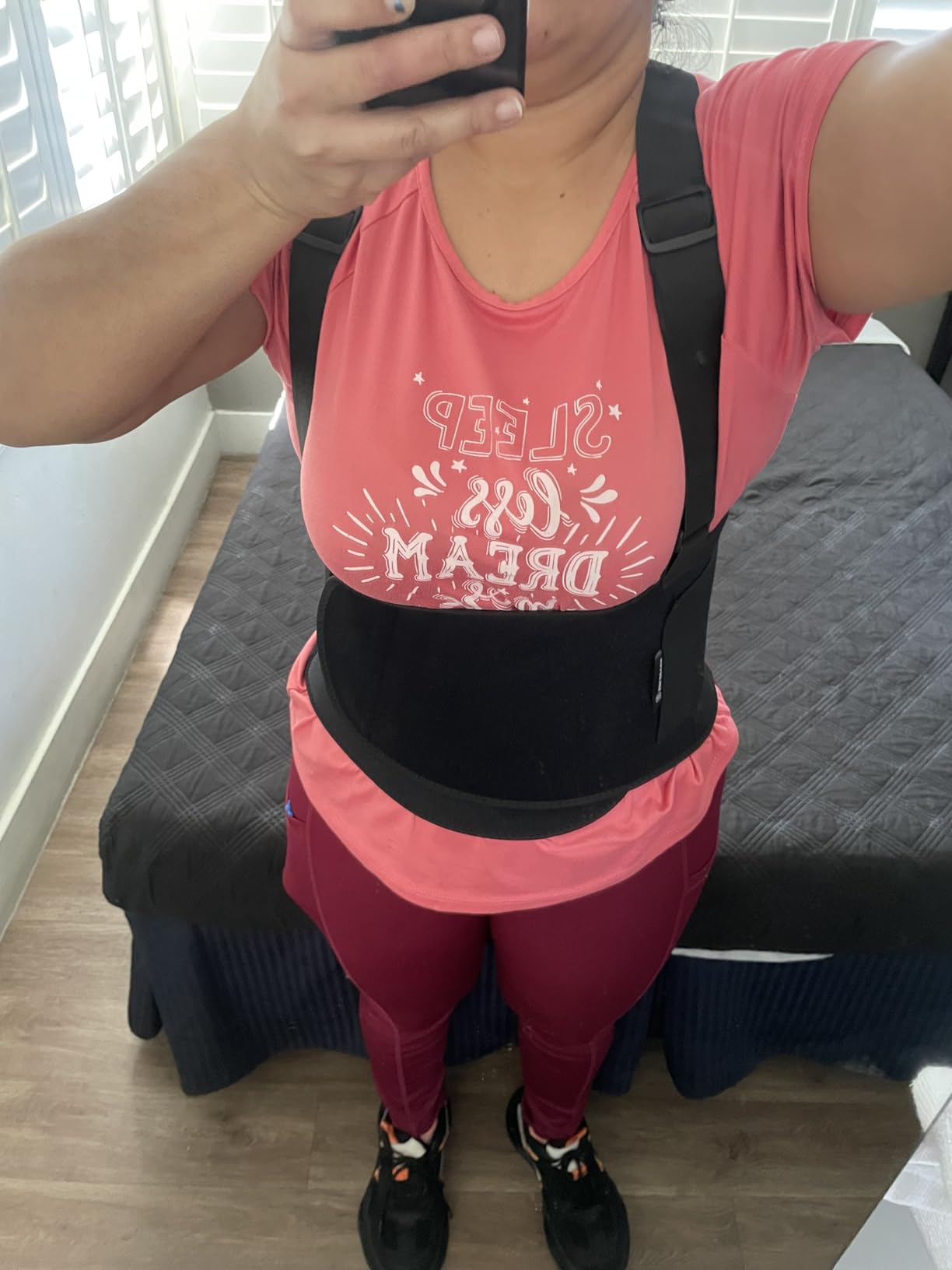 Work Back Brace for Men & Women, Adjustable Lower Back Support Belt with Suspenders for Back Pain Relief, Moving Construction Warehouse Heavy Lifting Safety & Protection (Black, Large) customer photo 2