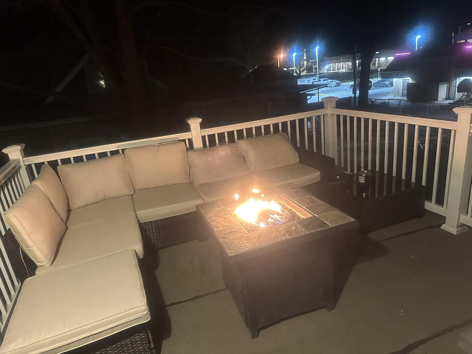 6 Pieces Patio Furniture Set All-Weather Outdoor Wicker Sectional Conversation Sofa Rattan Patio Seating Sofa with Cushion and Glass Table for Porch Poolside,Beige customer photo 1