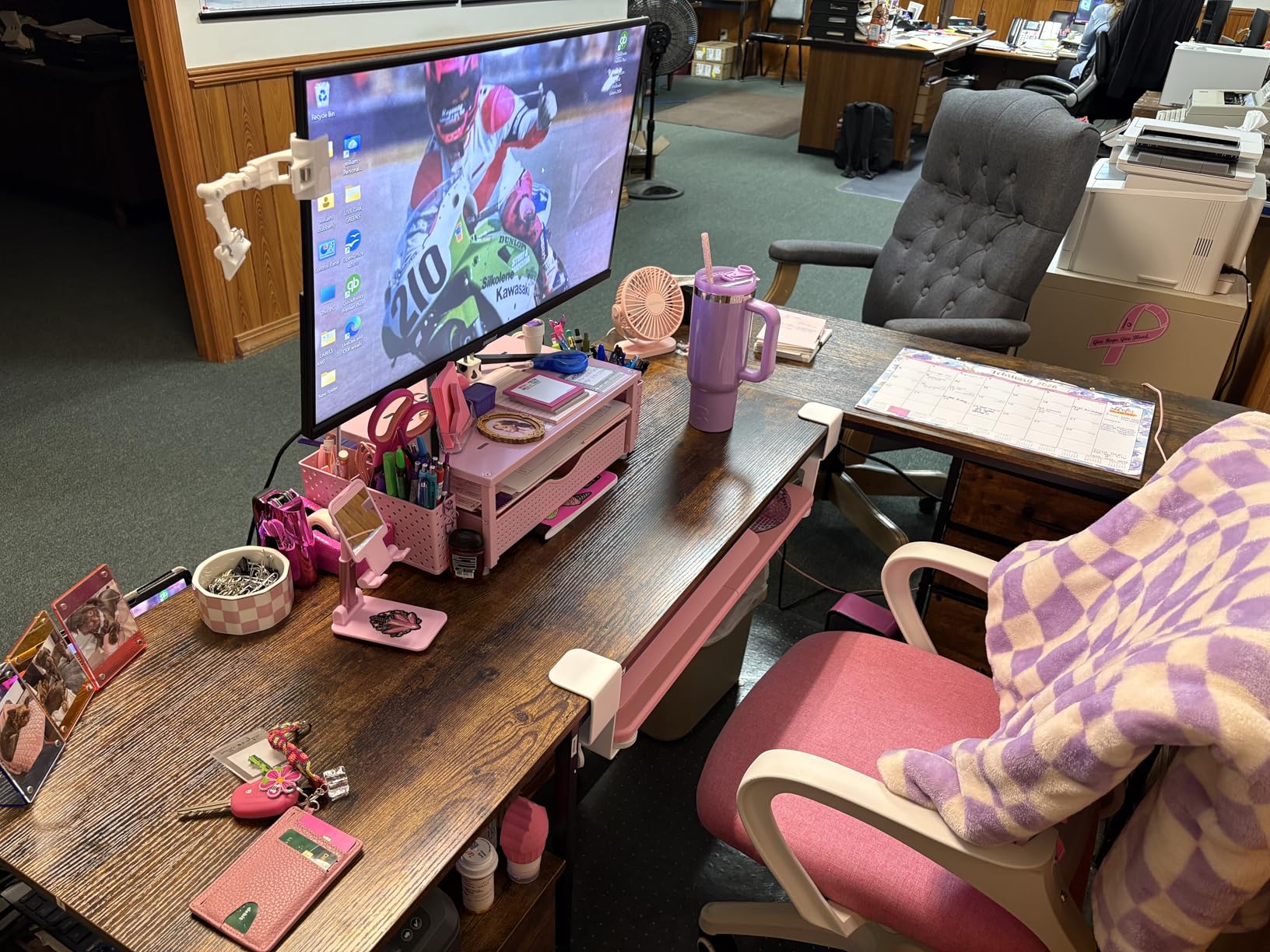 BONTEC KMT01 Under Desk Keyboard Tray, Pull-Out Keyboard & Mouse Platform with C-Clamp, 25.6 x 11.8 in Space-Saving Ergonomic Slide-Out Drawer, Black customer photo 2