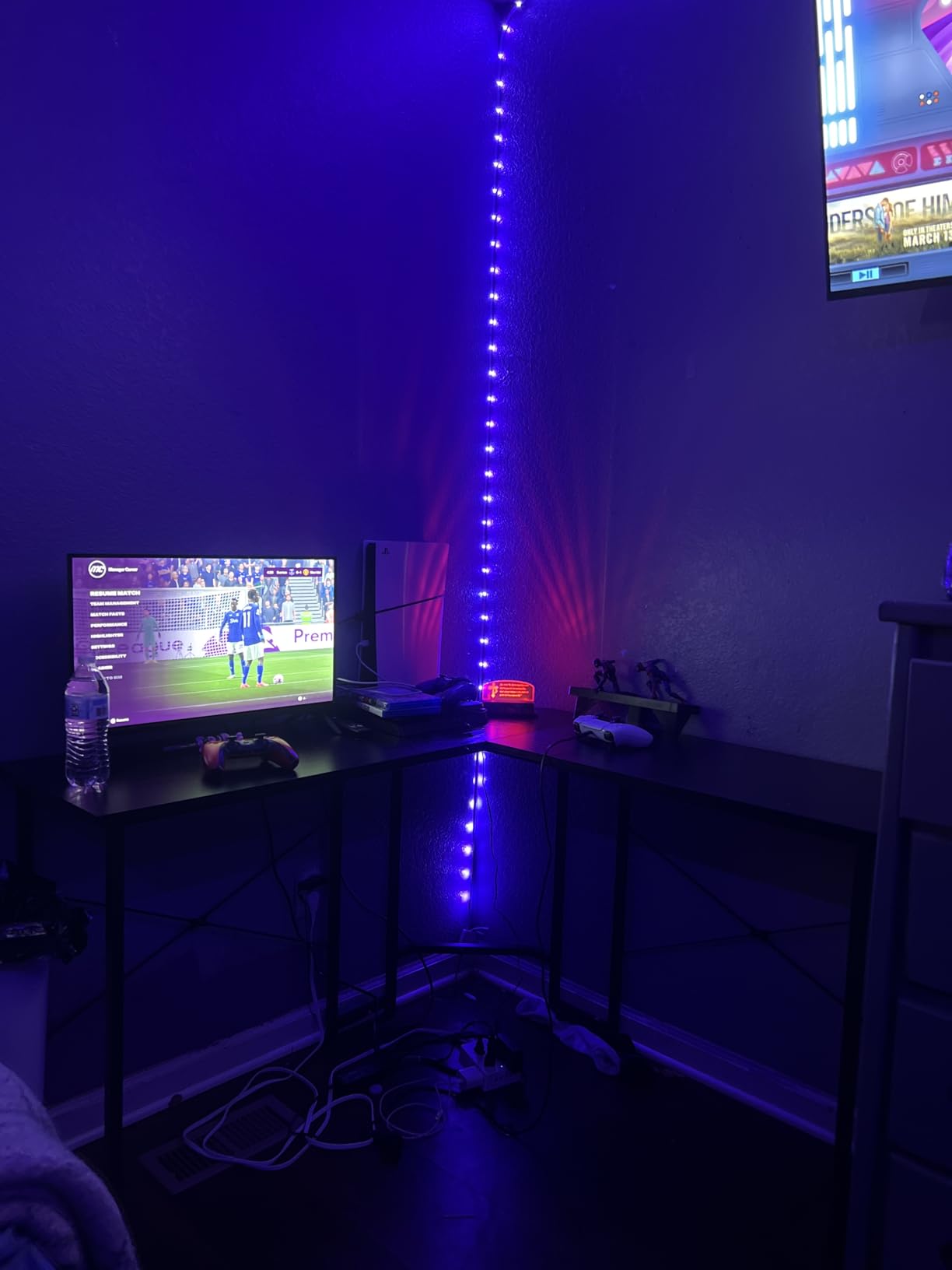 Casaottima L Shaped Gaming Desk, Corner Desk Gaming Table for Home Office, Computer Desk Sturdy Writing Workstation for Small Space, 51 inch, Carbon Fiber Surface, Black customer photo 2