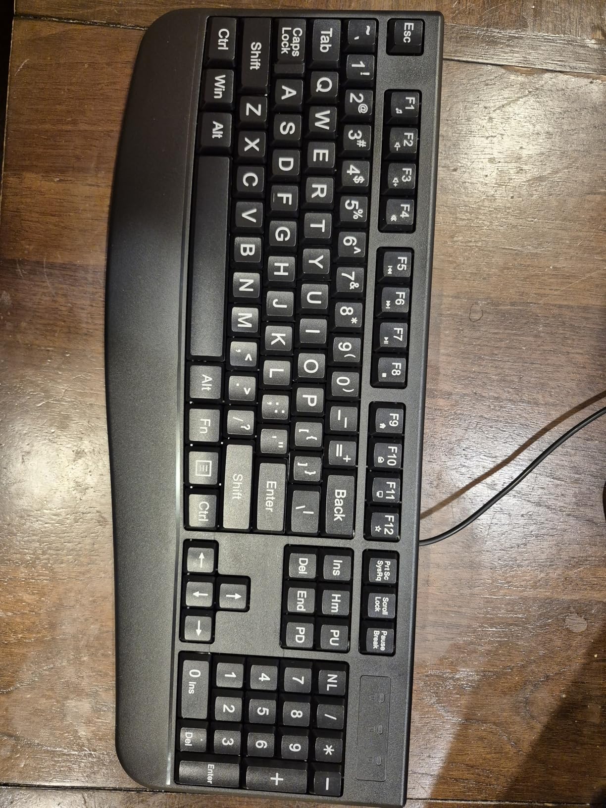 Wireless Keyboard, 2.4G Full-Sized Ergonomic Wireless Computer Keyboard with Wrist Rest for Windows, Mac OS Laptop/PC/Desktop/Notebook(Black) customer photo 1