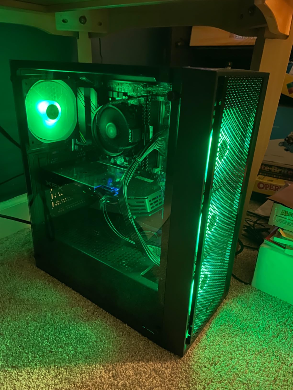 GAMDIAS ATX Mid Tower Computer PC Case with Tempered Glass, 4X 120mm ARGB PWM Fans Gaming Case, Support Up to 6X 120mm Fans, 360mm AIO/Radiator, 260mm GPU/VGA, 160mm CPU Air Cooler customer photo 2