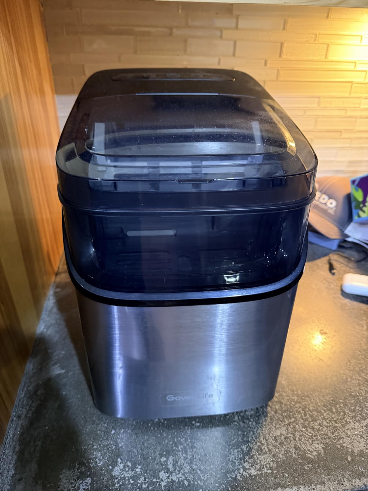 GoveeLife Smart Ice Maker Countertop, Portable Ice Machine with Voice Control, 9 Ice Cubes in 6 Minutes 3 Sizes, 26lbs/24Hrs, Self Cleaning RGB Lights, Quiet Ice Maker with Scoop for Kitchen Silver customer photo 1