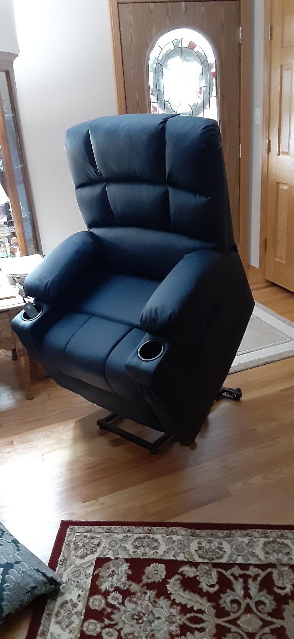 MCombo Oversized Dual Motor Power Lift Recliner Chair Sofa with Massage and Heat for Big Elderly People, Infinite Position, USB Ports, Faux Leather R7688 (Dark Brown, Large-Oversize) customer photo 2