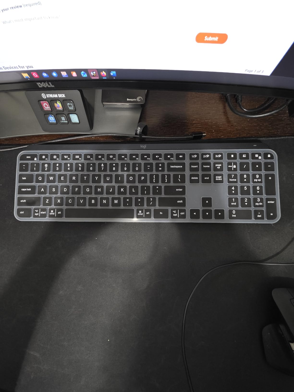 Keyboard Cover Skin for Logitech G815 G915 RGB Mechanical Gaming Keyboard, Logitech G815 Wired Keyboard Protector, Logitech G915 Wireless Keyboard Silicone Protective Skin, Clear customer photo 2