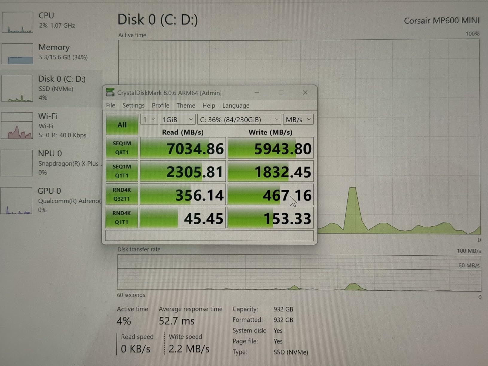 Corsair MP600 Mini 2TB M.2 NVMe PCIe x4 Gen4 SSD - M.2 2230 - Up to 7,000MB/sec Sequential Read - High-Density 3D TLC NAND - Great for Steam Deck and Microsoft Surface - Black customer photo 2