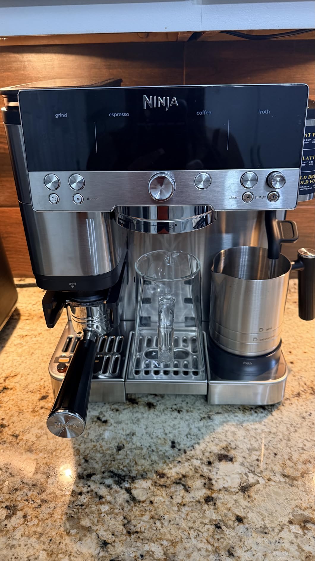 Luxe Cafe 3-in-1 Espresso, Drip Coffee and Cold Brew Machine | Integrated Coffee Grinder, Milk Frother, Assisted Tamper & Built-In Espresso Accessory Storage | Stainless Steel | ES601 customer photo 1